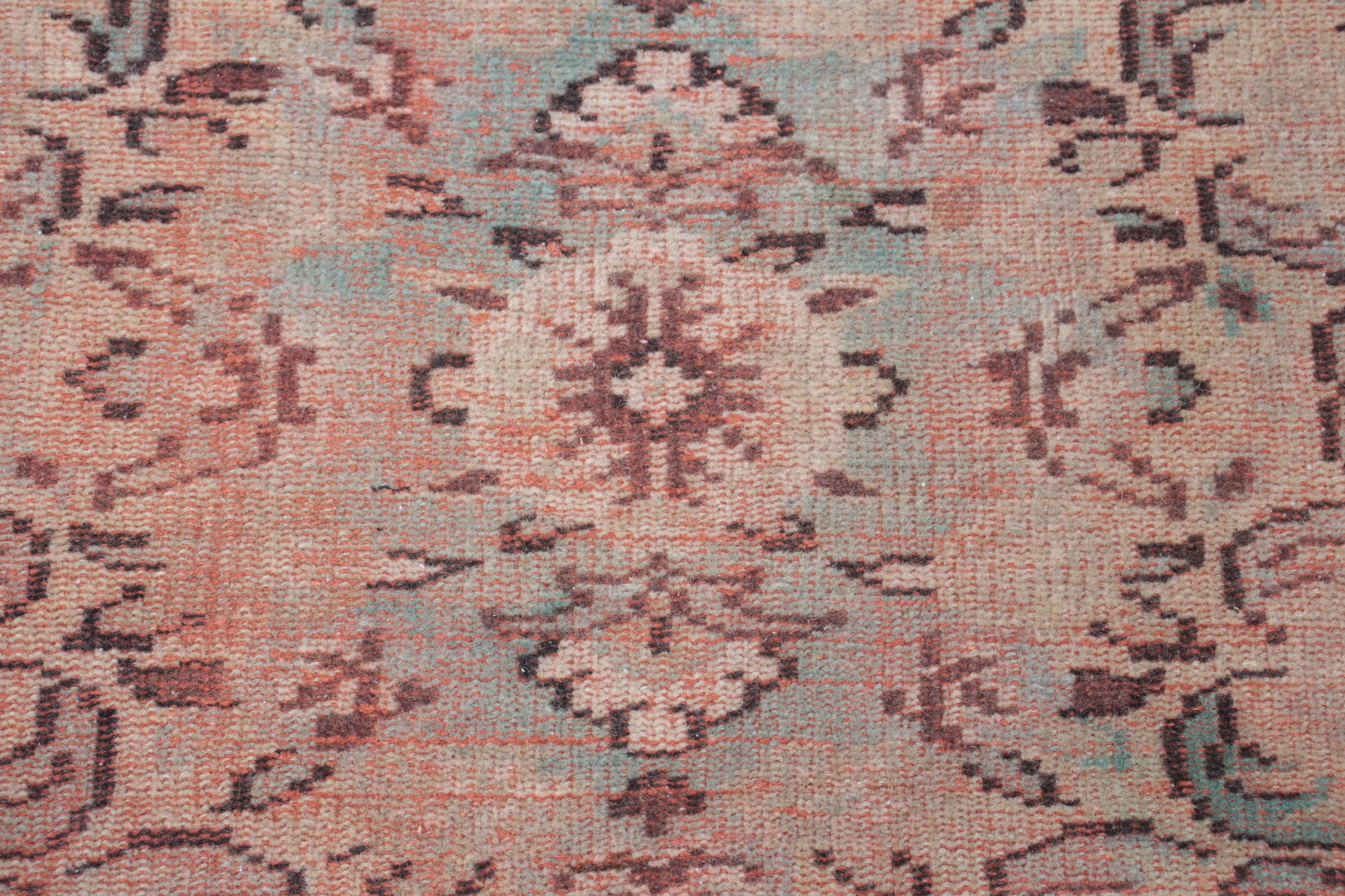 Ofis Halısı, Yer Halısı, Oushak Bölgesi Halıları, Oushak Halıları, Geometrik Halı, Vintage Halı, 4x7,2 ft Alan Halısı, Turuncu Yatak Odası Halısı, Türk Halıları