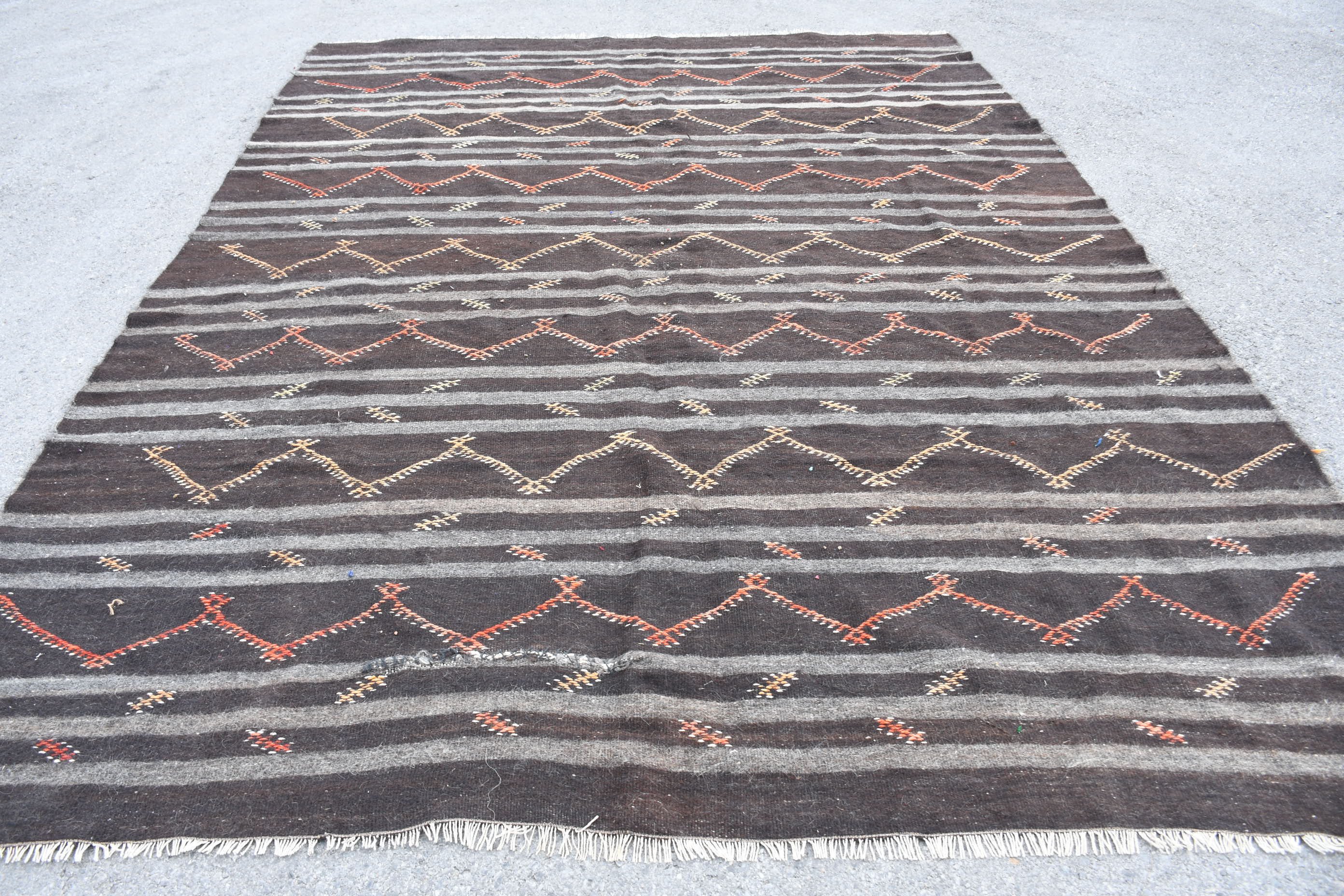 Kahverengi Fas Halısı, 8.4x11.3 ft Büyük Boy Halılar, Yemek Odası Halısı, Vintage Halı, Türk Halıları, Salon Halısı, Mutfak Halıları, Yatak Odası Halısı, Kilim