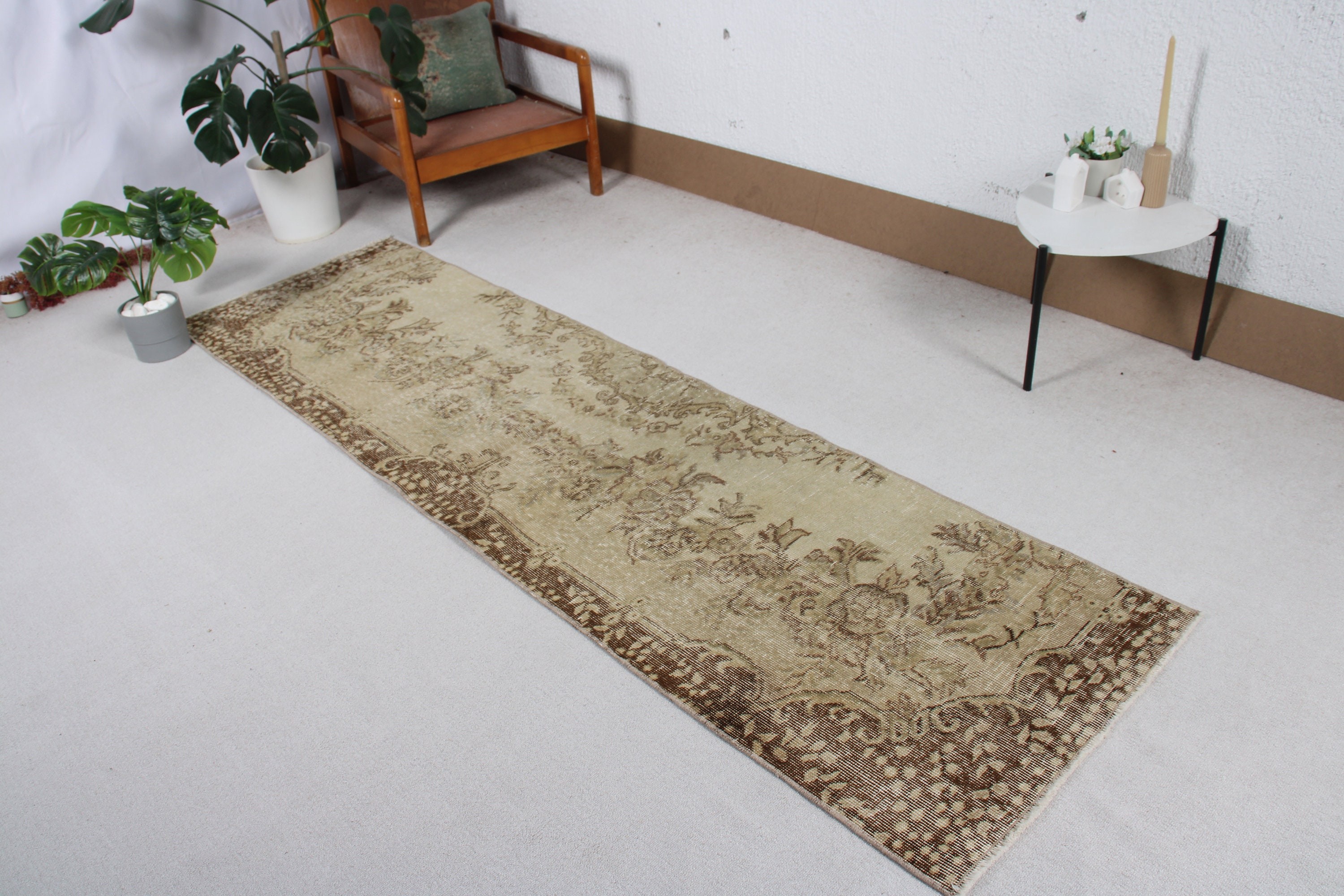 Türk Halısı, Beni Ourain Yolluk Halısı, Yün Halılar, Boho Halısı, Yatak Odası Halısı, Vintage Halı, 2.4x8.8 ft Koşucu Halısı, Merdiven Halısı, Yeşil Anadolu Halısı