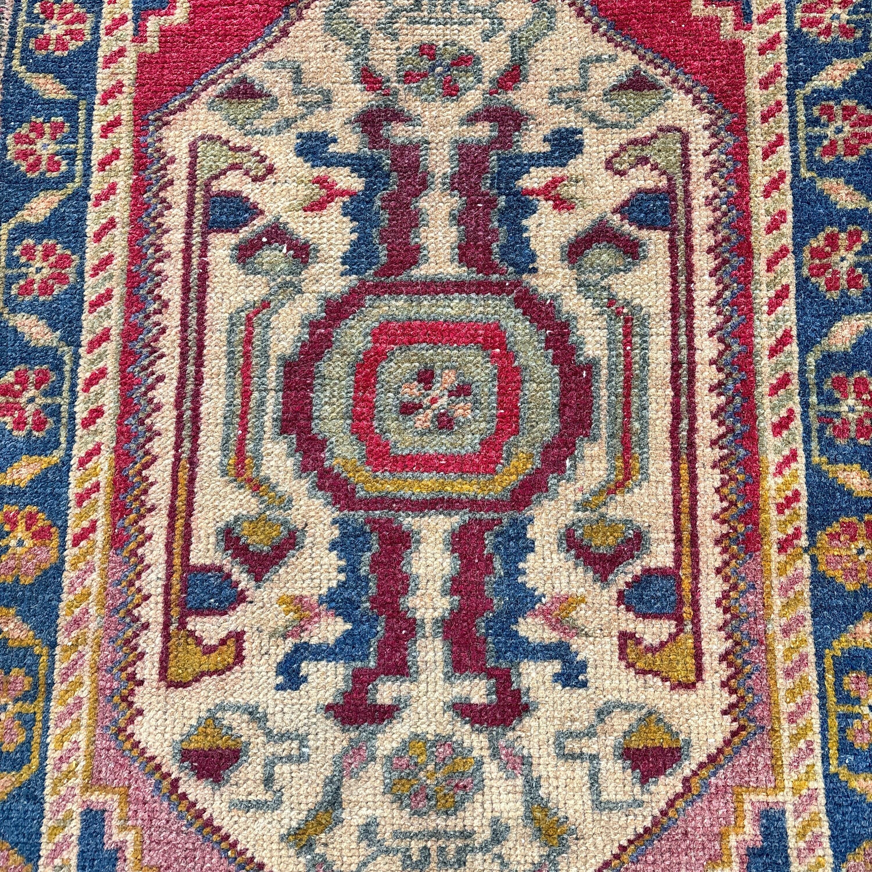 Vintage Halı, Havalı Halı, Küçük Boho Halı, 1.8x4.3 ft Küçük Halı, Çocuk Halısı, Araba Paspası Halıları, Türk Halıları, Kırmızı Yatak Odası Halısı, Anadolu Halıları