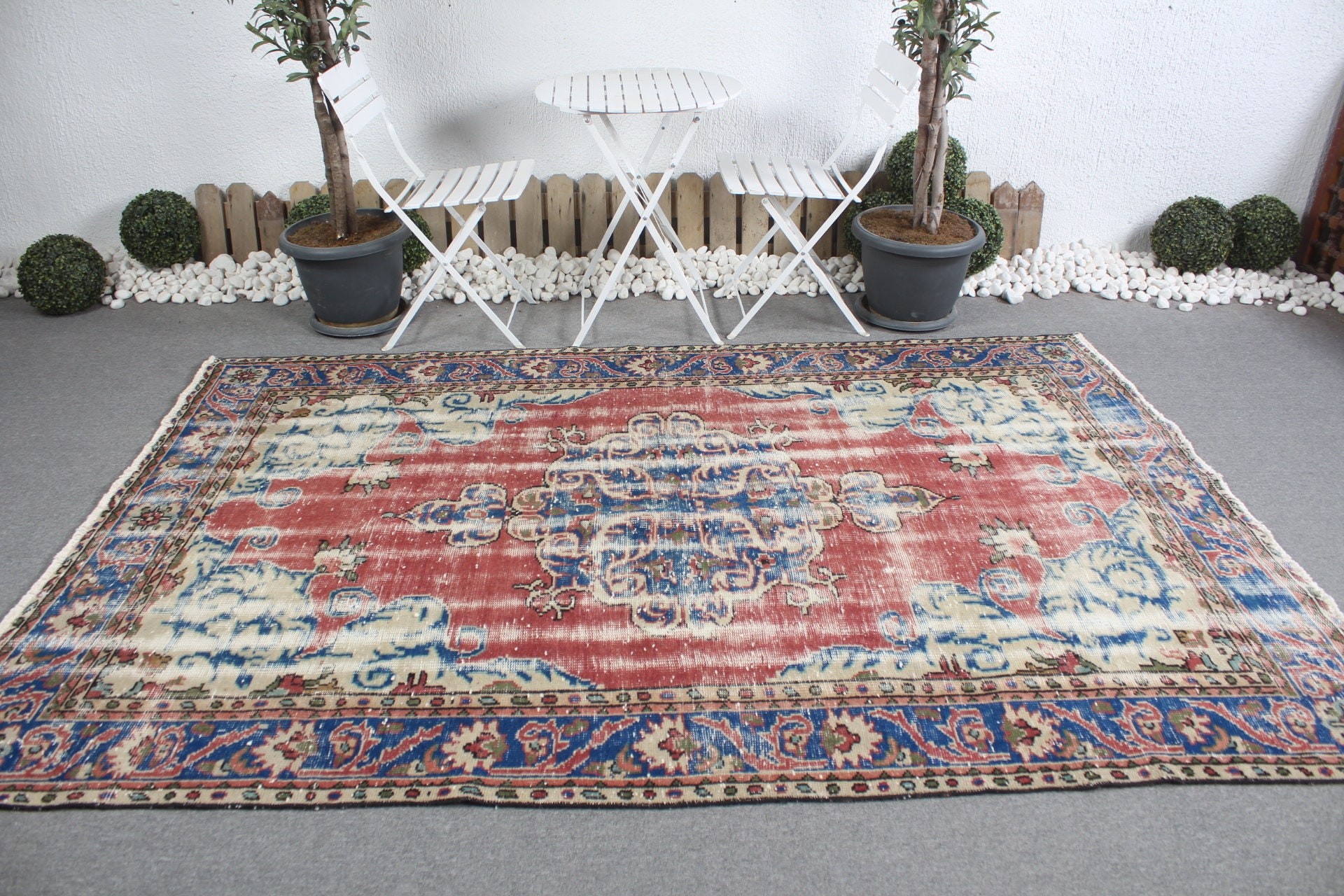 Kırmızı Fas Halısı, Vintage Halı, Yemek Odası Halıları, 5.8x8.7 ft Büyük Halılar, Türk Halısı, Yatak Odası Halısı, Oturma Odası Halısı, Anadolu Halıları