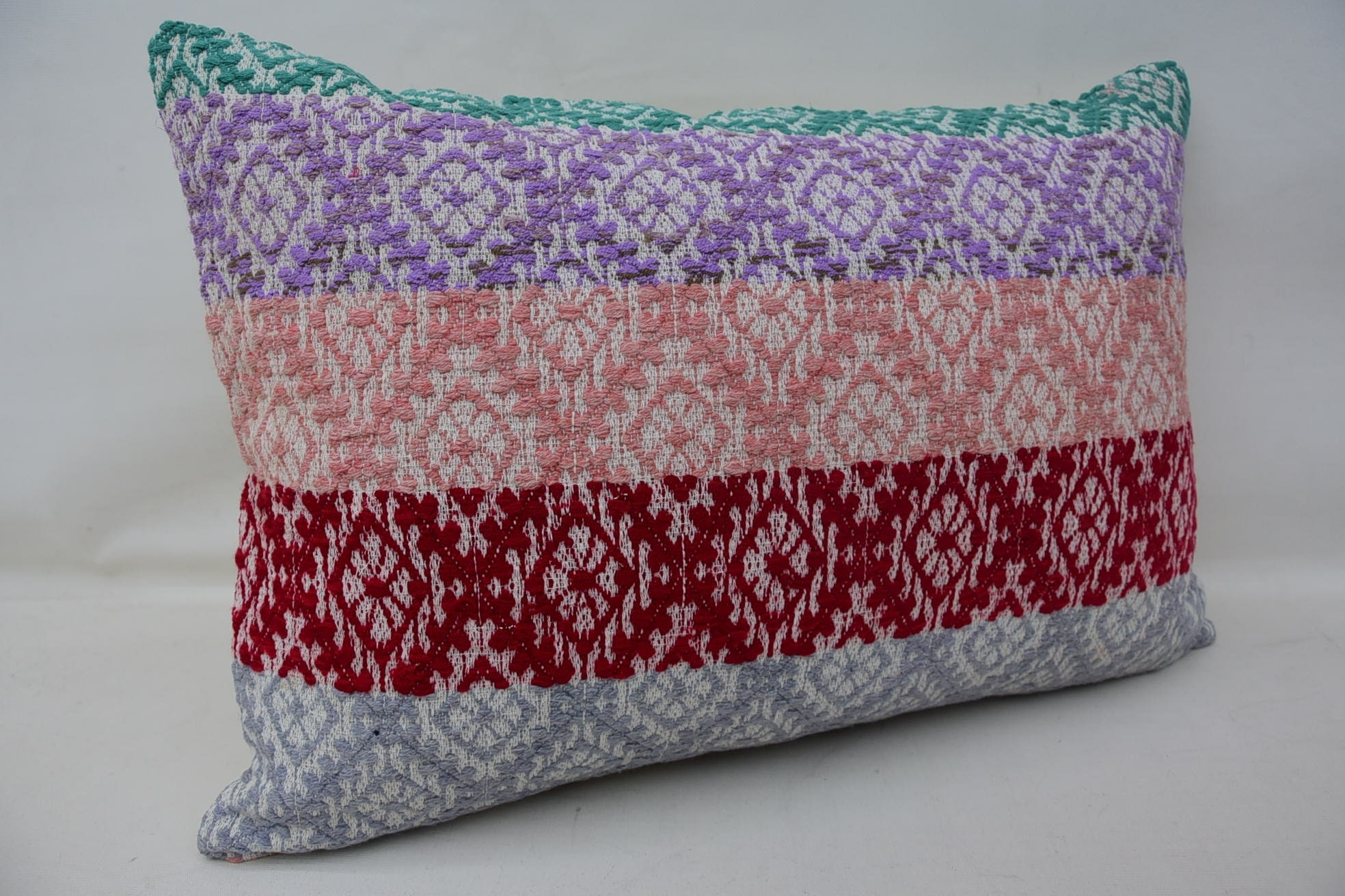 Kilim Pillow Cover, Vintage Kilim Pillow Pillow Cover, Handmade Kilim Cushion, Vintage Pillow, 16"x24" Pink Cushion Cover