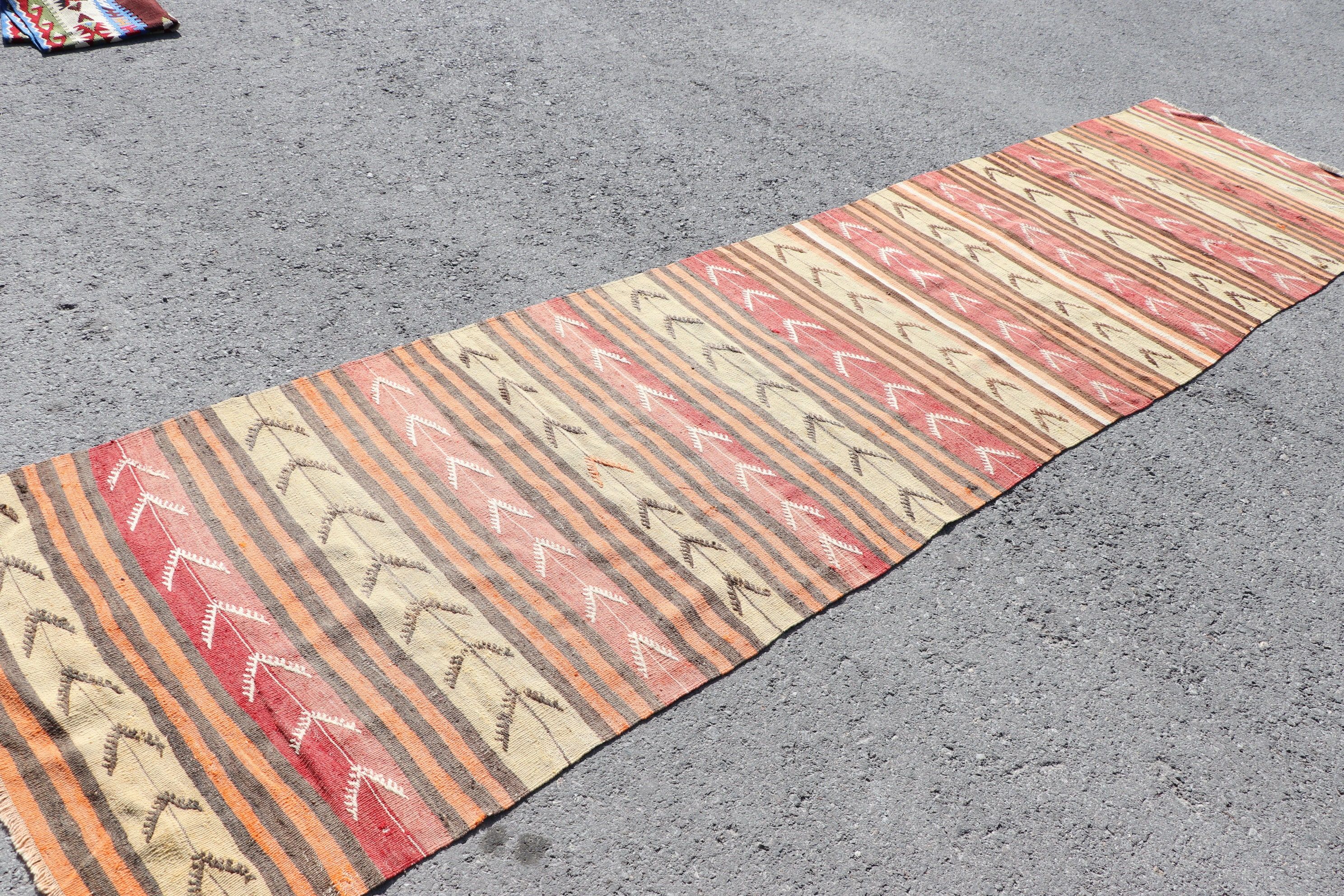 Vintage Halı, Aztek Halısı, 3.1x12.5 ft Runner Halısı, Merdiven Halısı, Türk Halısı, Kilim, Koridor Halısı, Bej Fas Halısı, Oryantal Halı