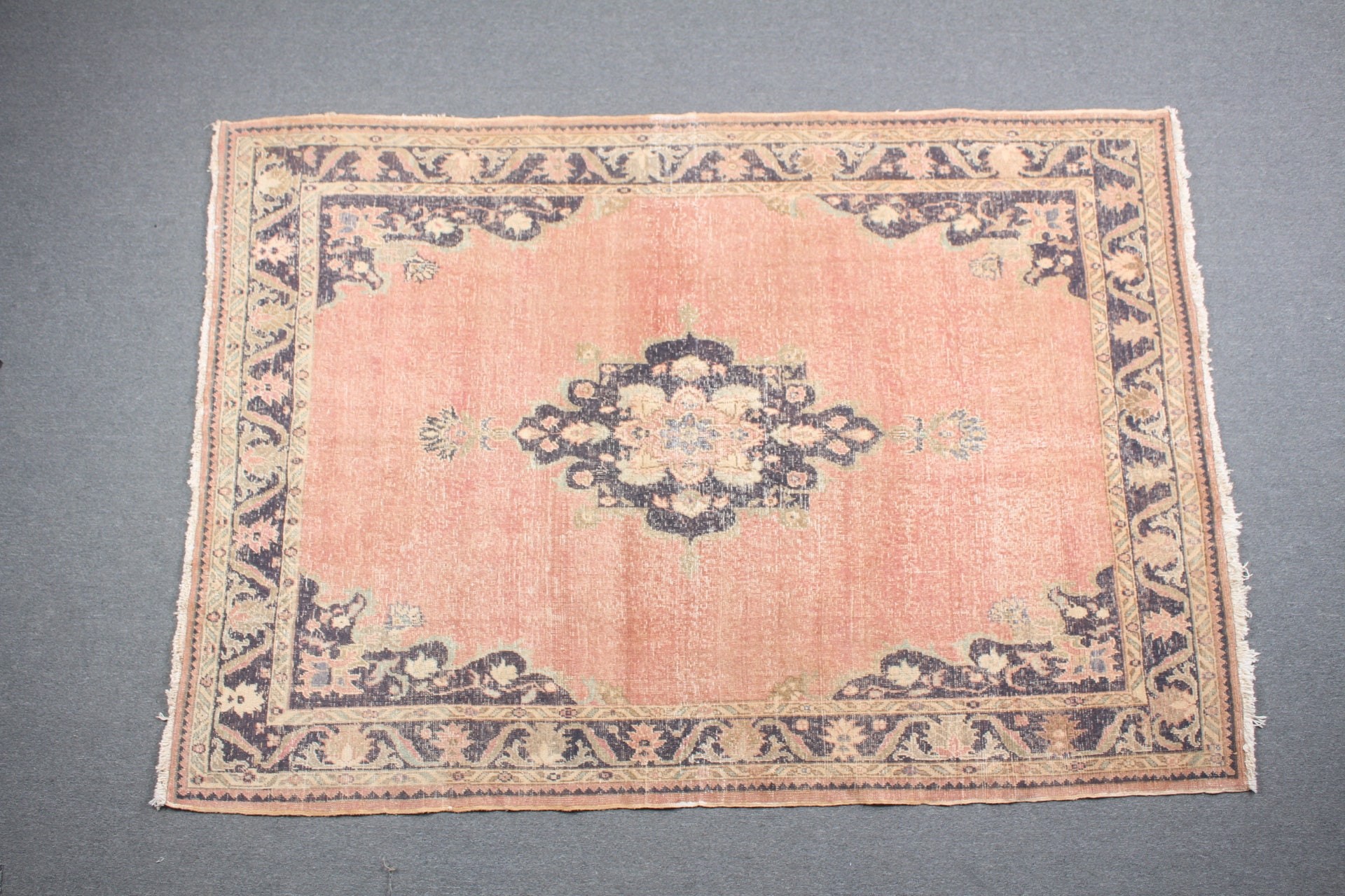 Vintage Halılar, Yer Halıları, Yemek Odası Halısı, 5.5x7.8 ft Büyük Halı, Etnik Halı, Mutfak Halısı, Oturma Odası Halısı, Türk Halısı, Pembe Anadolu Halısı