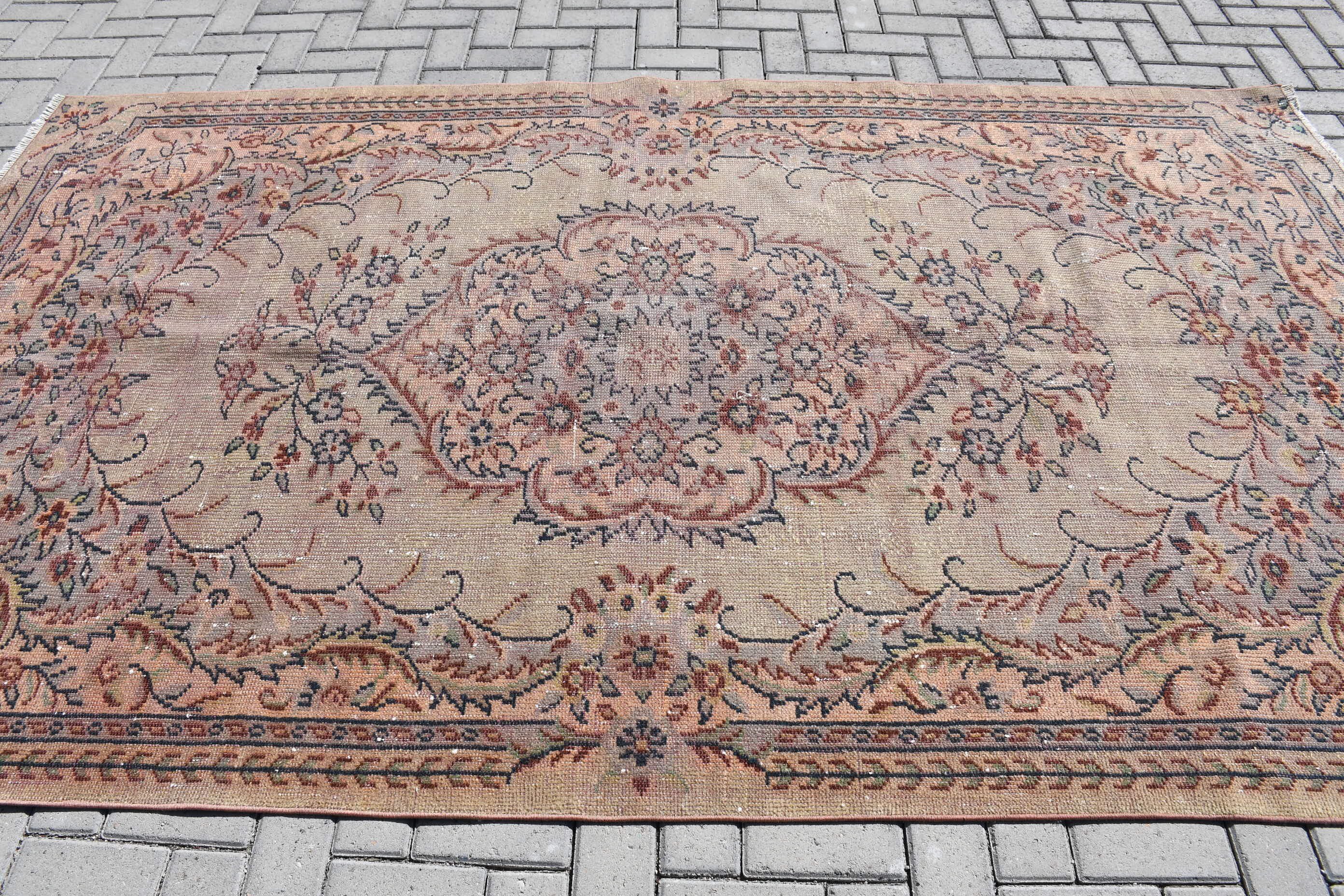 Yemek Odası Halısı, Kabile Halıları, Soğuk Halı, 5.6x9.6 ft Büyük Halı, Türk Halısı, Oturma Odası Halısı, Yeşil Yün Halı, Ev Dekor Halısı, Vintage Halı