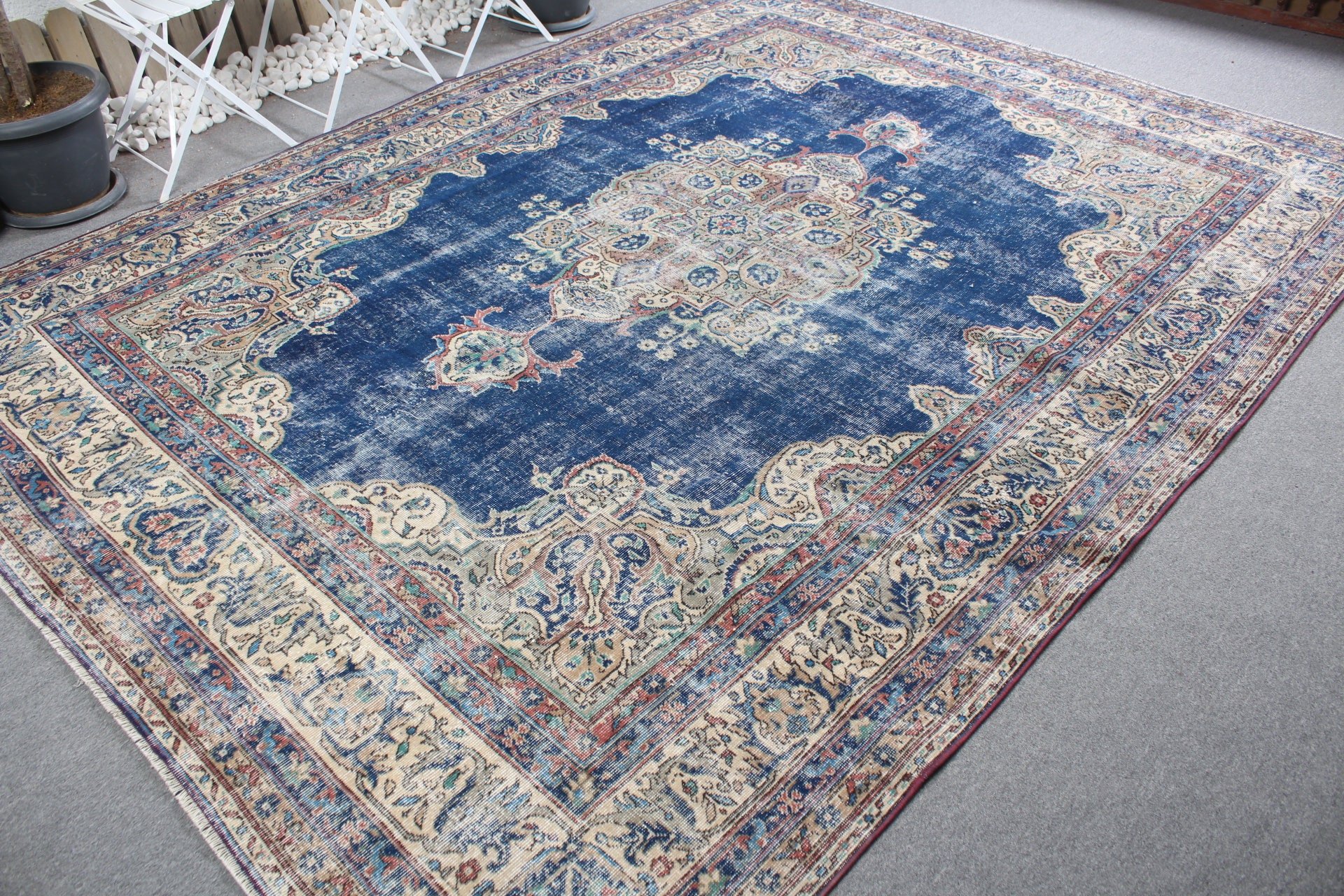 Turkish Rug, Cool Rug, Vintage Rug, Moroccan Rug, Dorm Rug, 7.8x10.7 ft Oversize Rugs, Dining Room Rugs, Blue Moroccan Rugs, Salon Rug