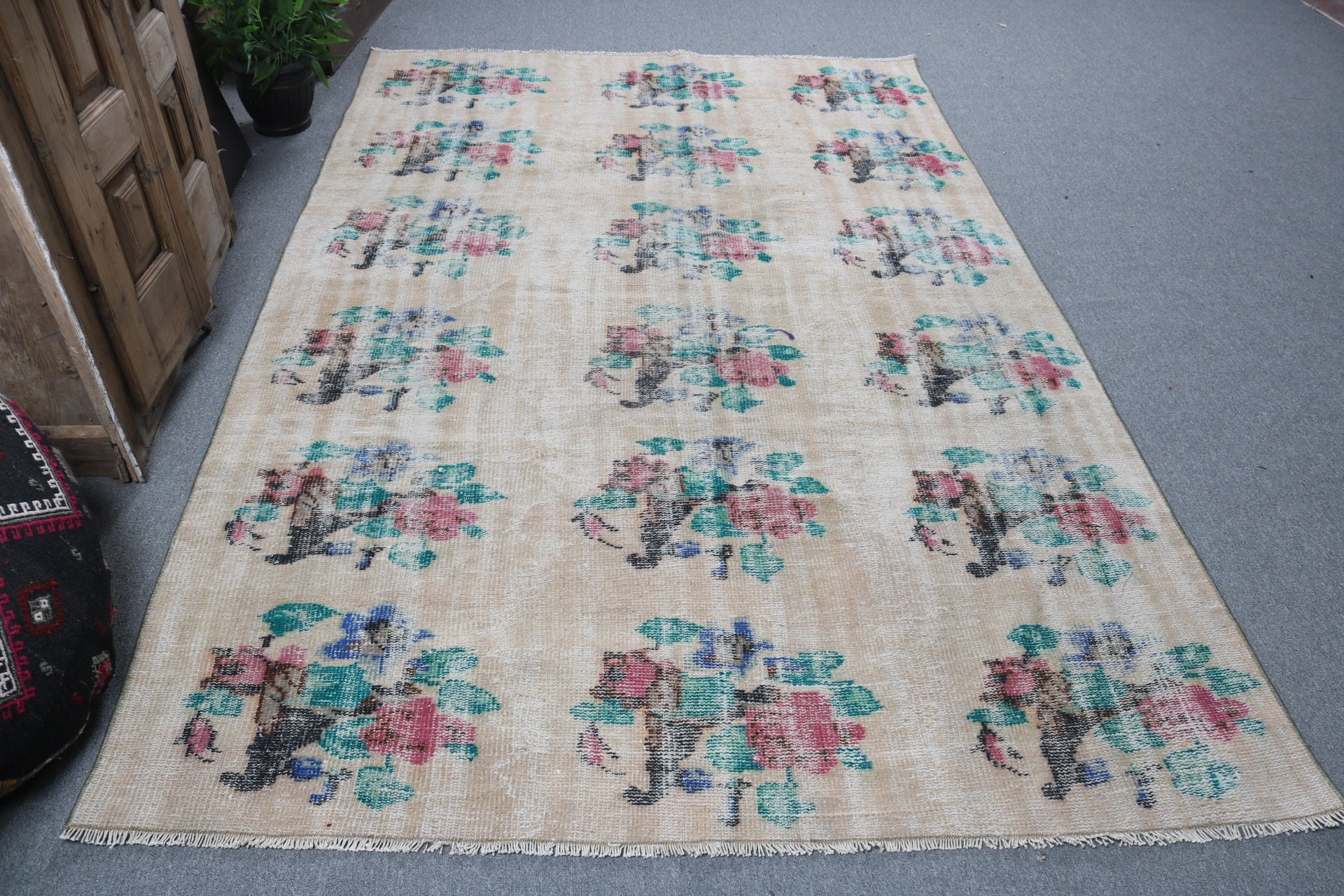 5.7x8.7 ft Large Rug, Living Room Rugs, Office Rugs, Turkish Rug, Kitchen Rugs, Salon Rugs, Brown Antique Rugs, Moroccan Rugs, Vintage Rug