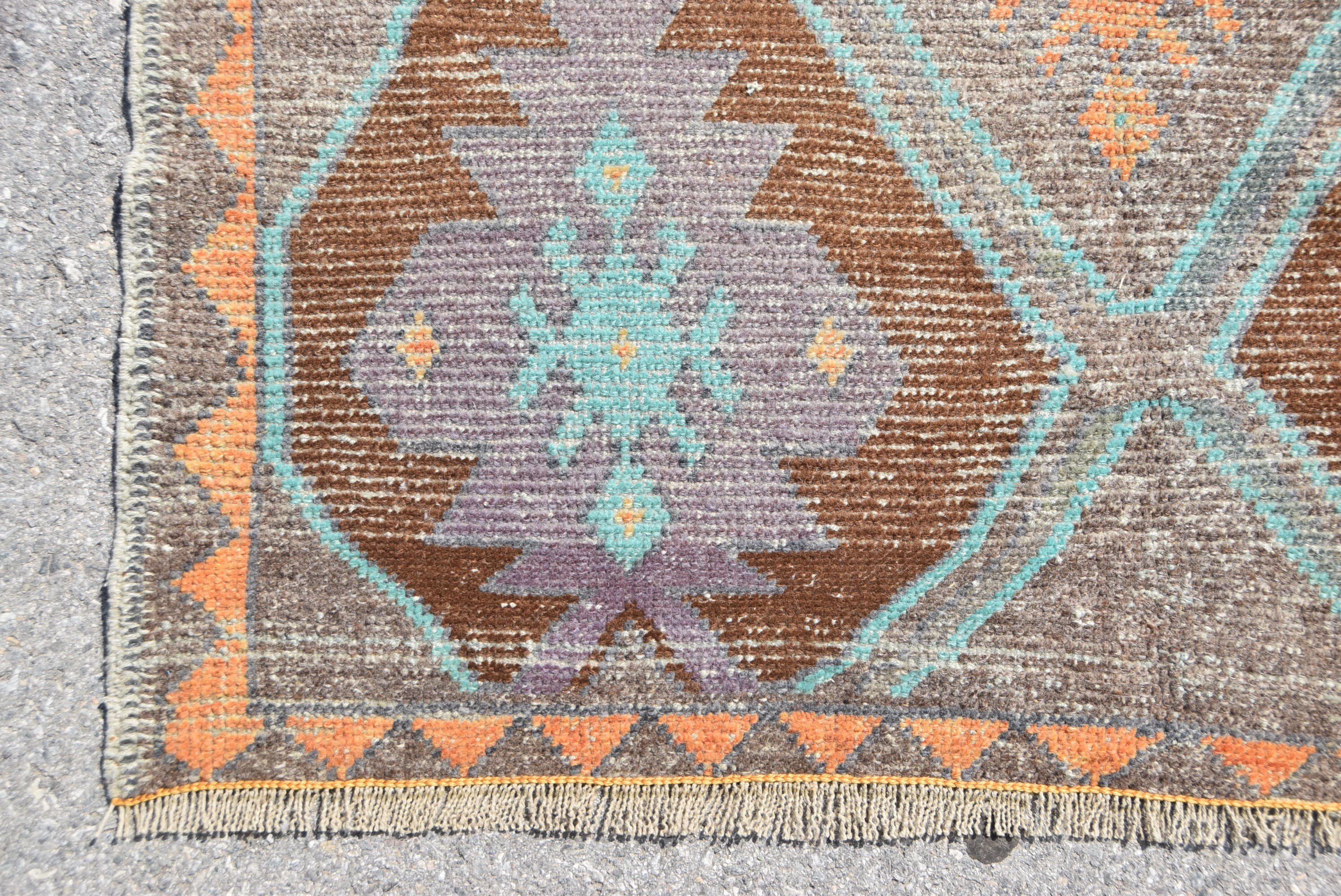 Kitchen Rug, Brown Wool Rugs, Anatolian Rugs, Rugs for Kitchen, Bedroom Rug, Cute Rugs, 3.3x6.1 ft Accent Rugs, Turkish Rug, Vintage Rugs
