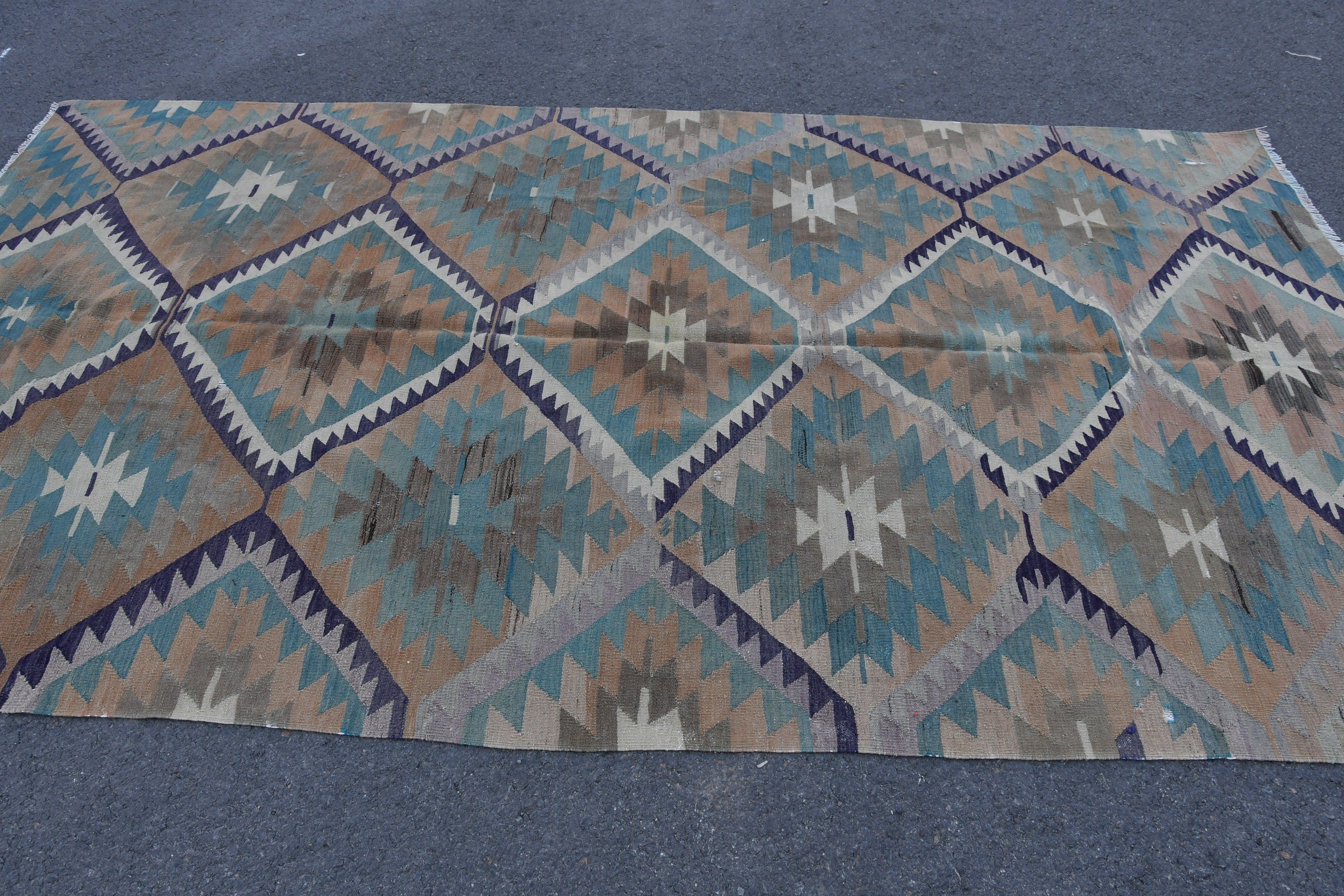 Turkish Rugs, Moroccan Rugs, Kilim, Blue  5.5x9.8 ft Large Rugs, Vintage Rug, Living Room Rugs, Cool Rugs, Dining Room Rug