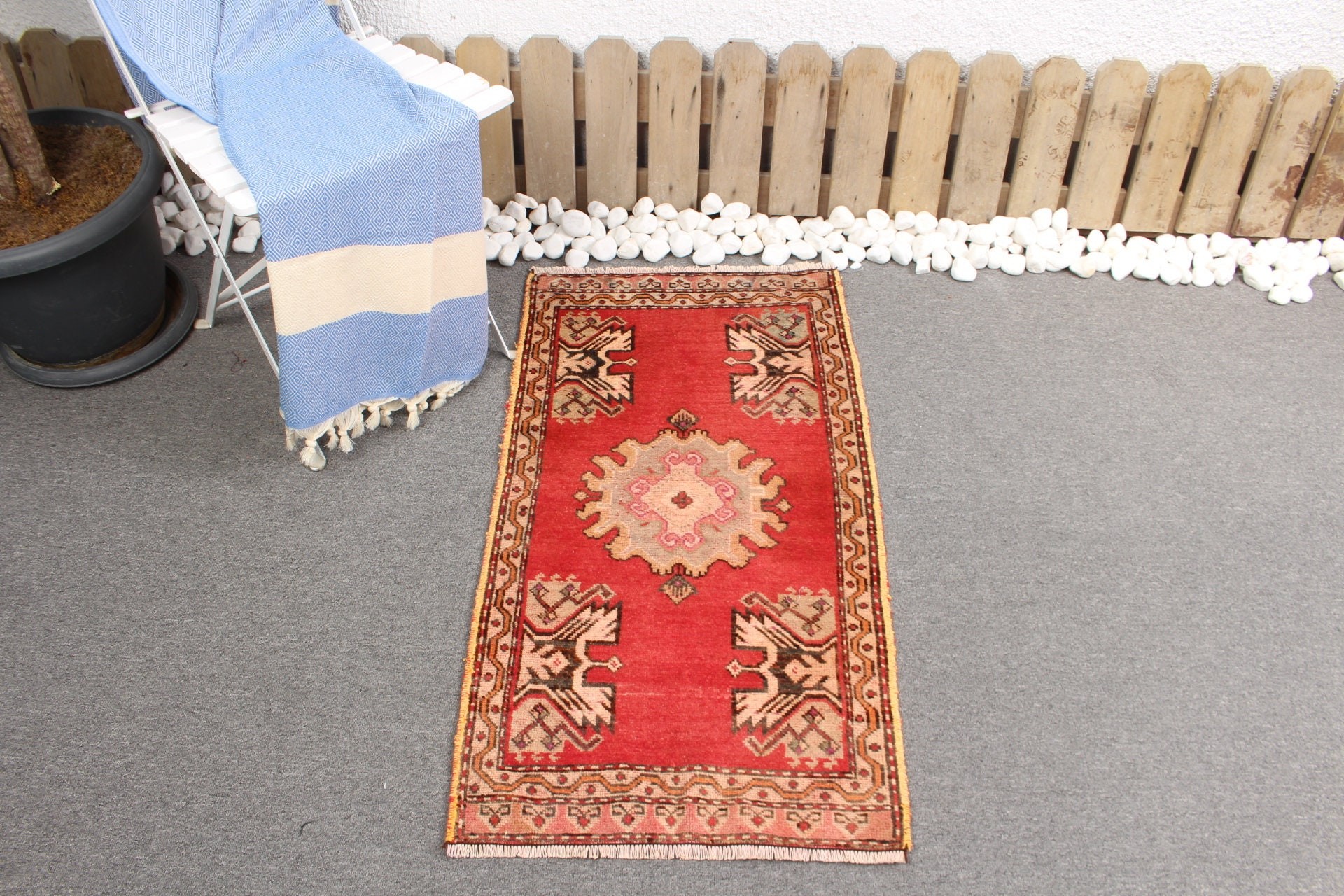 Entry Rugs, Turkish Rugs, Rugs for Bathroom, Vintage Rug, Pastel Rug, Red  1.8x3.4 ft Small Rug, Bedroom Rug