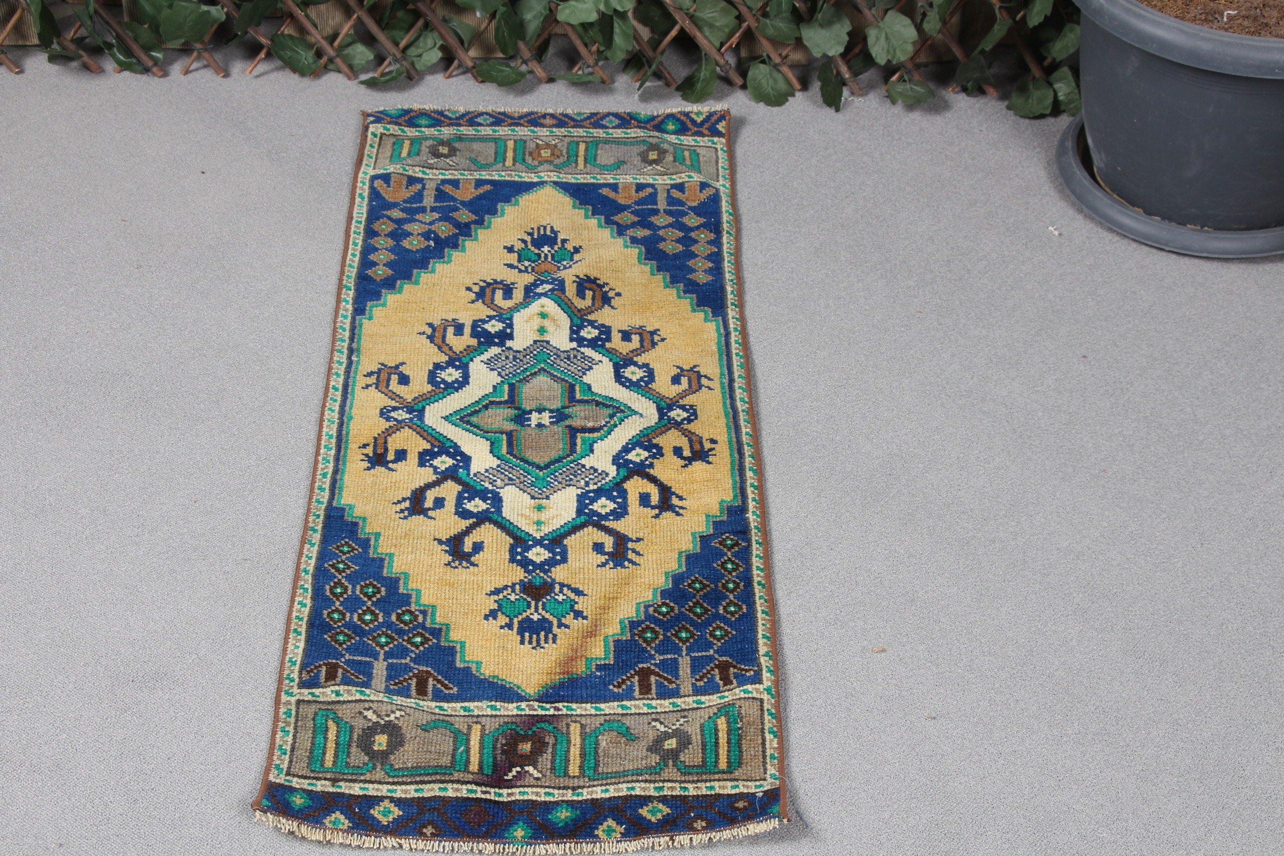 Green Antique Rugs, 1.4x3.6 ft Small Rug, Vintage Rugs, Moroccan Rugs, Turkish Rug, Kitchen Rug, Cool Rugs, Rugs for Car Mat, Bath Rug