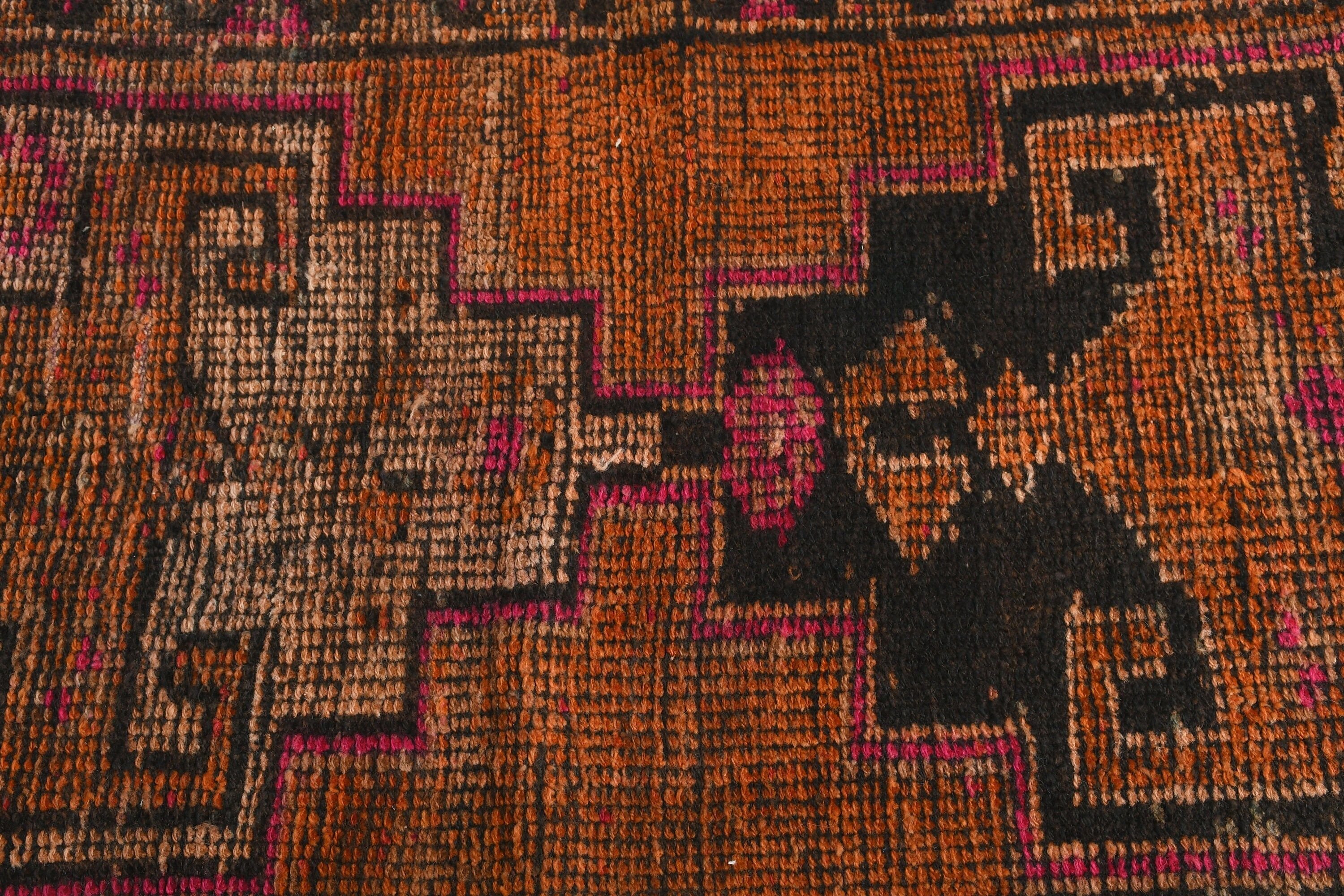 Vintage Rug, Art Rug, 2.7x10.3 ft Runner Rug, Orange Home Decor Rugs, Turkish Rugs, Oriental Rugs, Oushak Rug, Rugs for Runner, Kitchen Rug