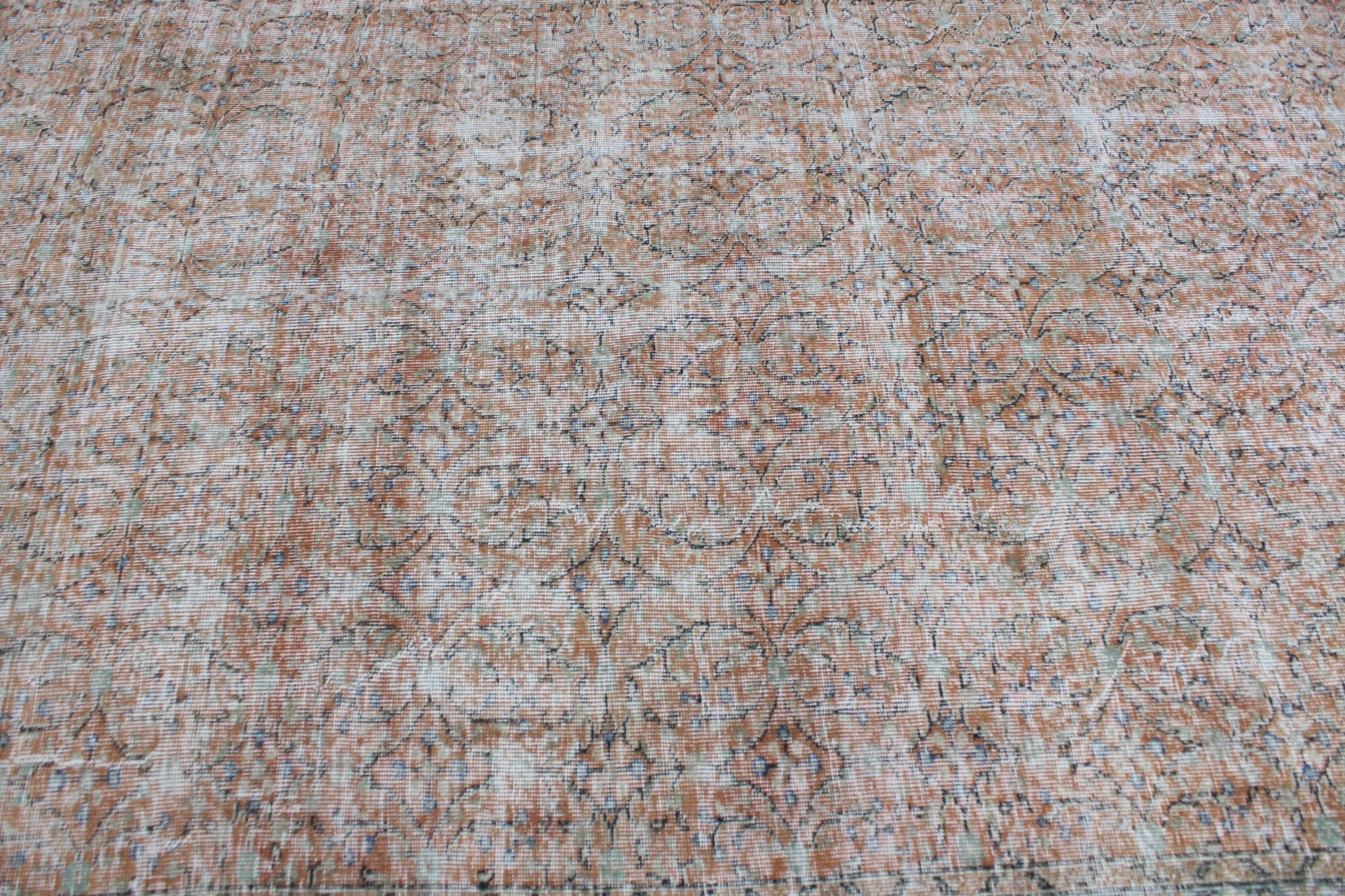 Turkish Rug, Orange  6.9x10.4 ft Oversize Rug, Dorm Rugs, Vintage Rug, Saloon Rugs, Dining Room Rug, Cool Rug, Moroccan Rugs