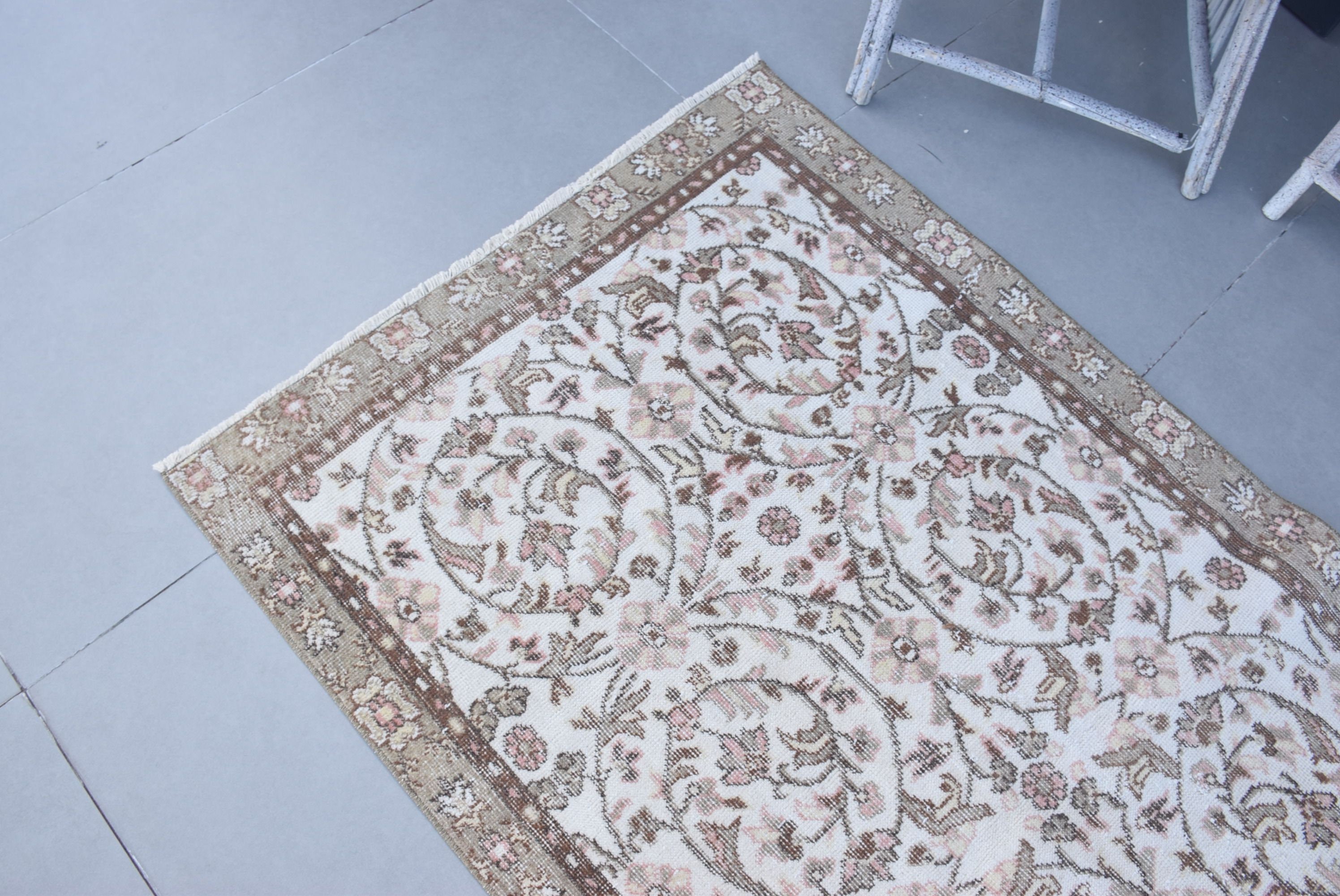 Giriş Halıları, Türk Halısı, Soluk Halılar, Mutfak Halıları, Yatak Odası Halısı, Kahverengi Ev Dekor Halısı, Oryantal Halılar, Vintage Halılar, 3,5x6,4 ft Vurgulu Halı