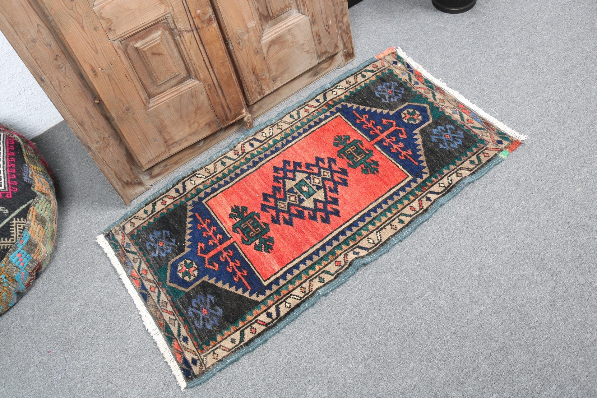 1.9x3.5 ft Small Rug, Modern Rug, Oriental Rug, Turkish Rugs, Red Neutral Rugs, Vintage Rug, Car Mat Rugs, Bathroom Rug, Bedroom Rugs