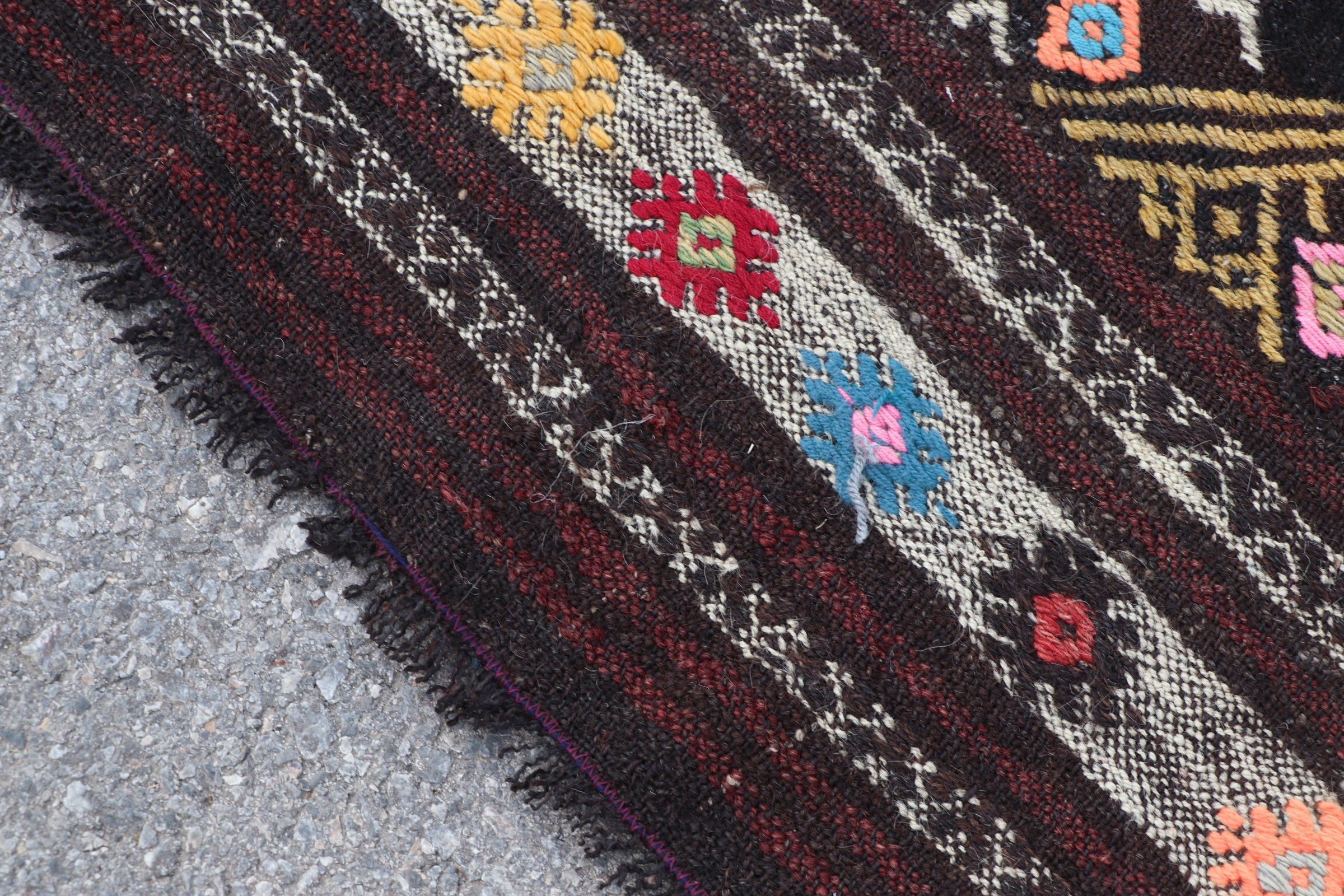 Kahverengi Yatak Odası Halıları, Vintage Halı, Yer Halısı, 6.8x11 ft Büyük Boy Halı, Kilim, Oturma Odası Halısı, Oryantal Halı, Salon Halısı, Yün Halısı, Türk Halısı