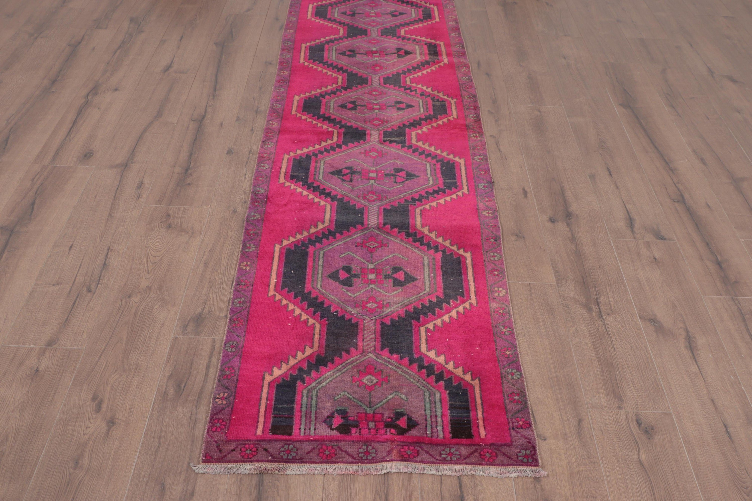 Kitchen Rug, Corridor Rug, Pink Antique Rug, Stair Rug, Flatweave Rug, Tribal Rugs, Vintage Rugs, Turkish Rugs, 2.3x11.8 ft Runner Rugs