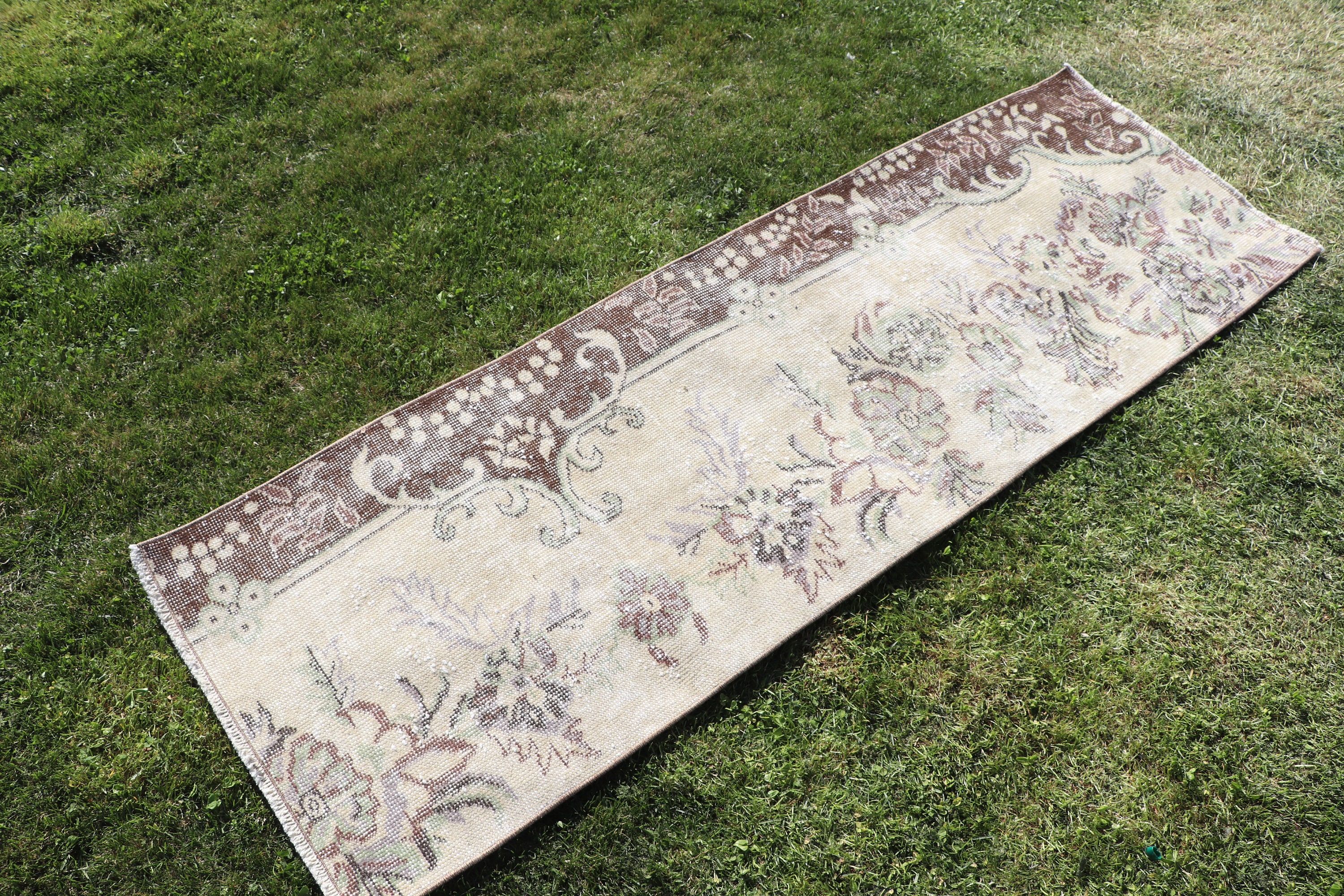 Oriental Rug, Turkish Rug, Vintage Rug, Long Runner Rugs, Rugs for Runner, Beige  1.9x5.7 ft Runner Rug, Flatweave Rug