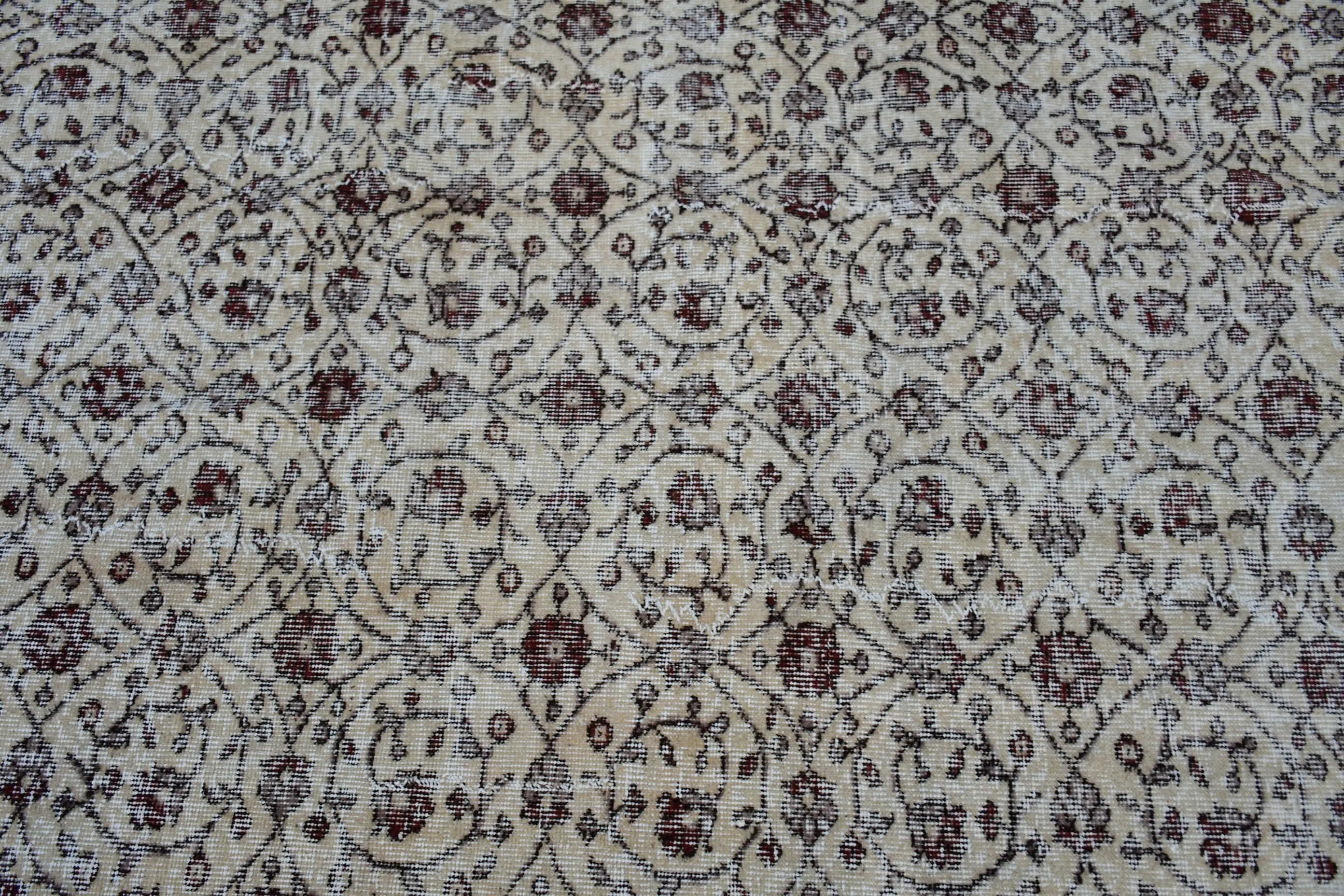 Vintage Halı, Türk Halısı, Soğuk Halı, 3.6x7.5 ft Alan Halısı, İç Mekan Halısı, Oturma Odası Halıları, Bej Yatak Odası Halısı, Bohem Halıları, Ev Dekor Halısı