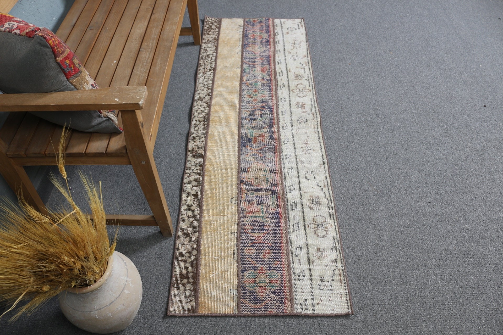 Nomadic Rugs, Rugs for Kitchen, Oushak Rug, Corridor Rug, 1.9x5.7 ft Runner Rugs, Bedroom Rug, Beige Kitchen Rug, Turkish Rug, Vintage Rug