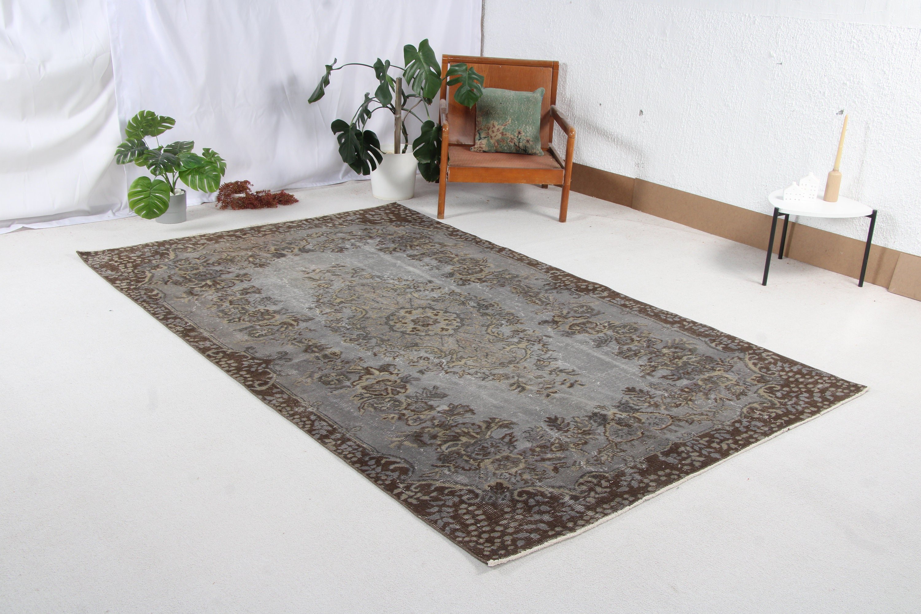 Bronze Cool Rug, Bedroom Rug, Modern Rugs, Large Oushak Rugs, Aztec Rugs, 5.6x9.3 ft Large Rugs, Turkish Rug, Moroccan Rug, Vintage Rugs