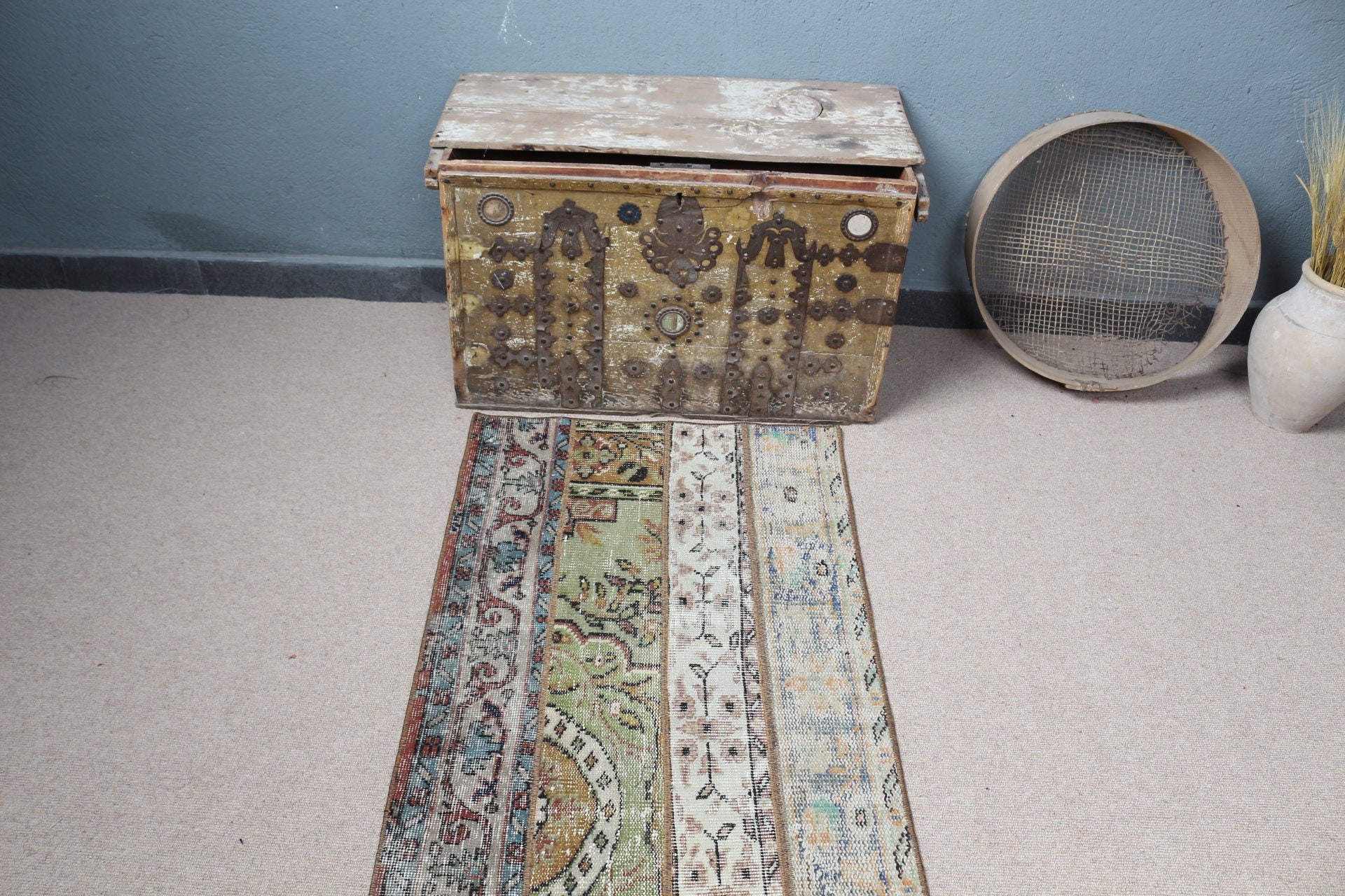 Tasarımcı Halıları, Vintage Halılar, Türk Halısı, Anadolu Halısı, Çocuk Halısı, Banyo Halısı, Mavi Antika Halı, Fas Halıları, 2,3x3,9 ft Küçük Halı