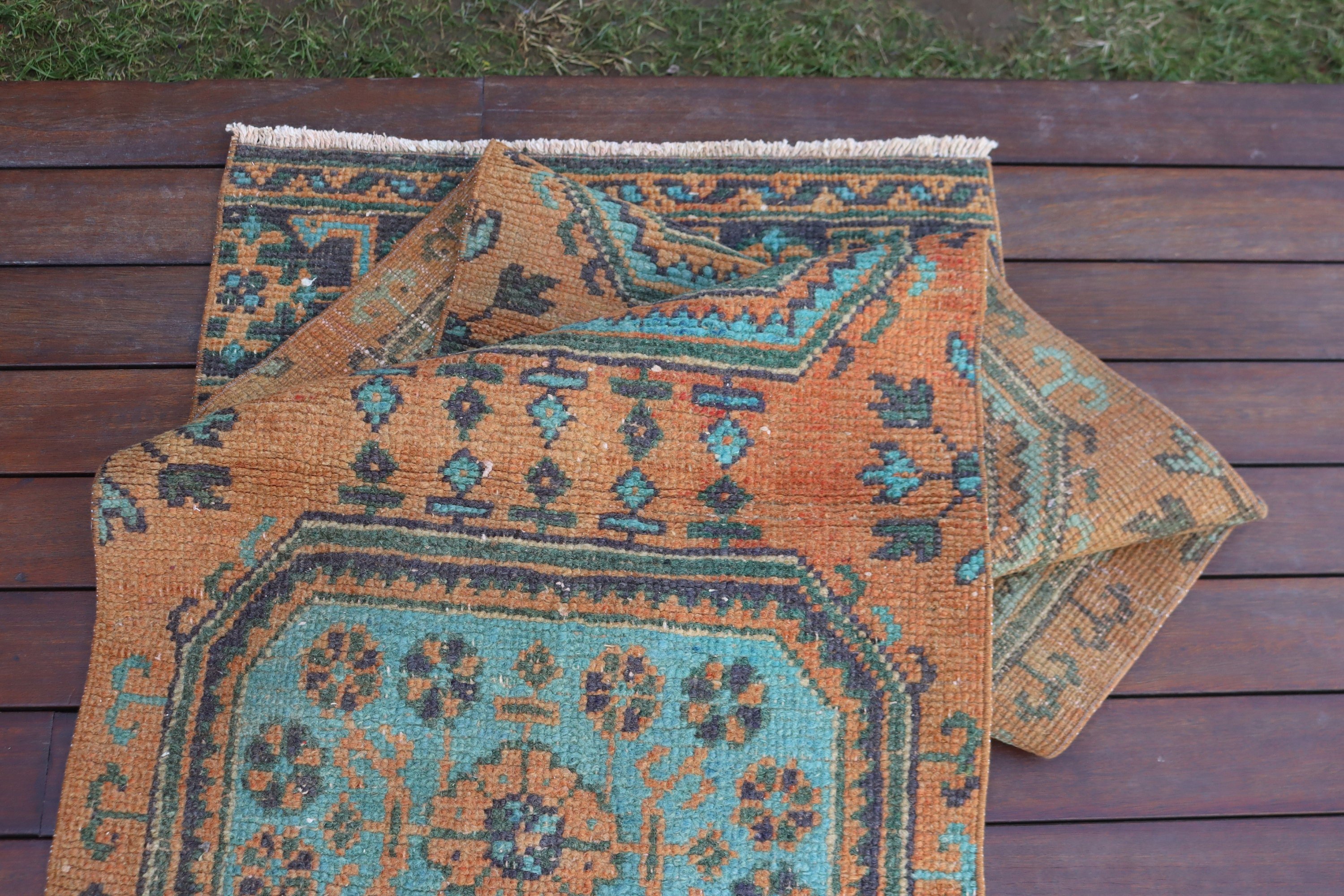 Türk Halıları, Oushak Halısı, Beni Ourain Koşucu Halıları, 2,2x9,3 ft Koşucu Halısı, Nötr Halı, Vintage Halılar, Merdiven Halısı, Turuncu Nötr Halılar