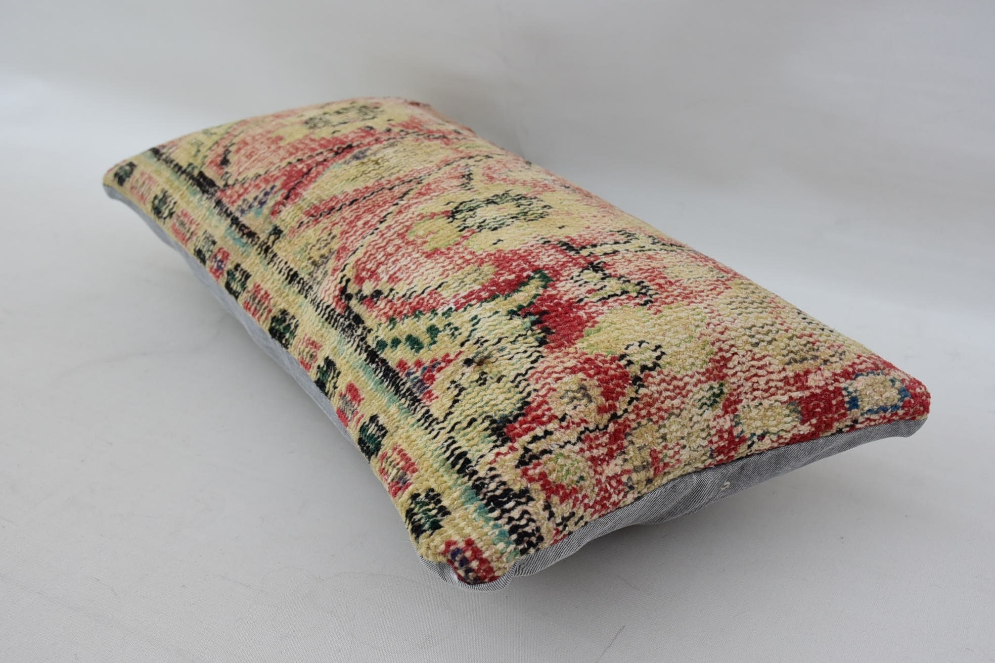 Vintage Kilim Kırlent, Türk Kilim Yastık, 12"x24" Bej Yastık Kılıfı, Özel Yastık Kılıfı, Kanepe Minderi, Kanepe Yastığı