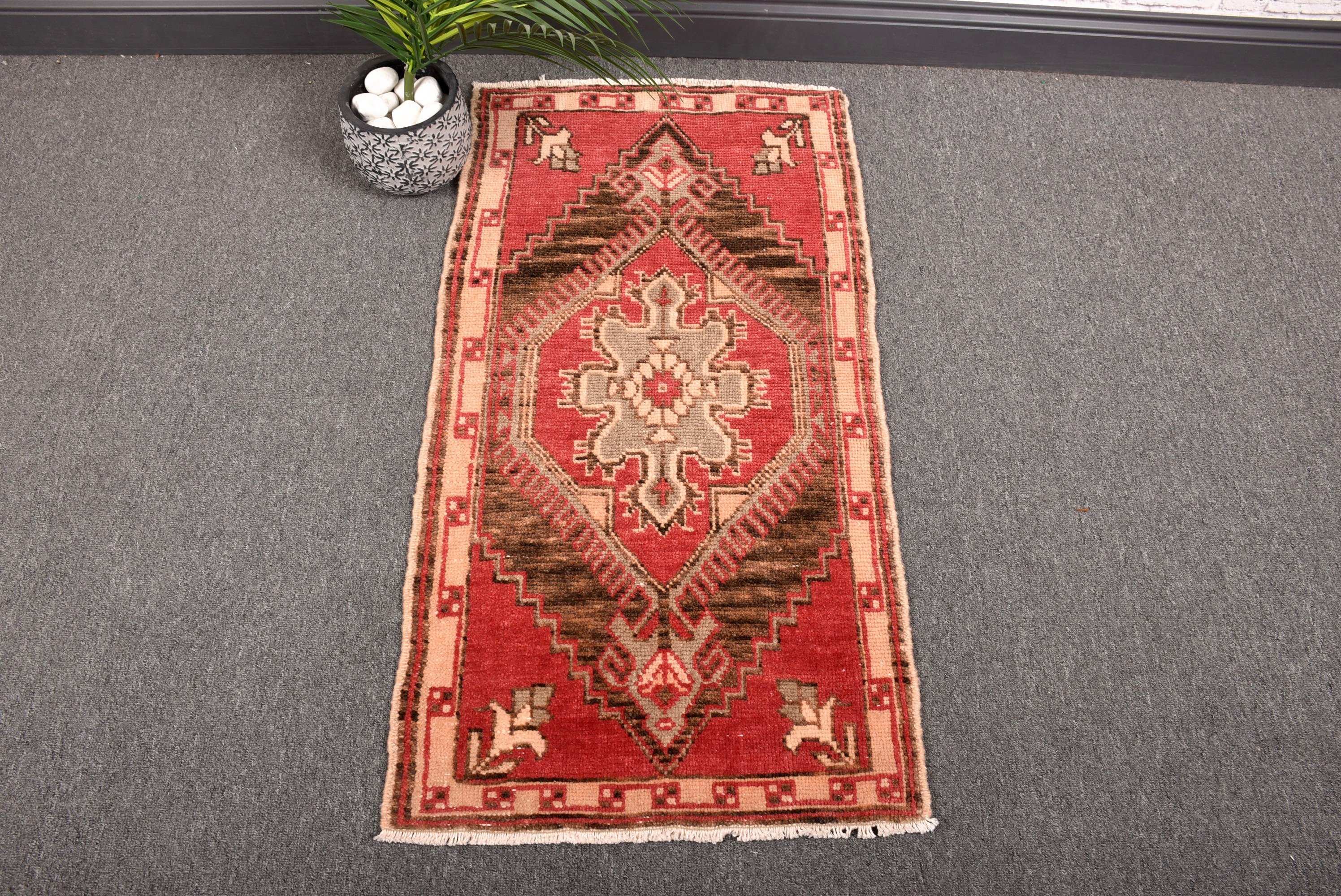 Açıklama Halıları, Türk Halısı, Mutfak Halıları, Lüks Halı, Küçük Vintage Halı, Pembe Mutfak Halıları, Vintage Halı, 1.7x3.2 ft Küçük Halı, Giriş Halıları