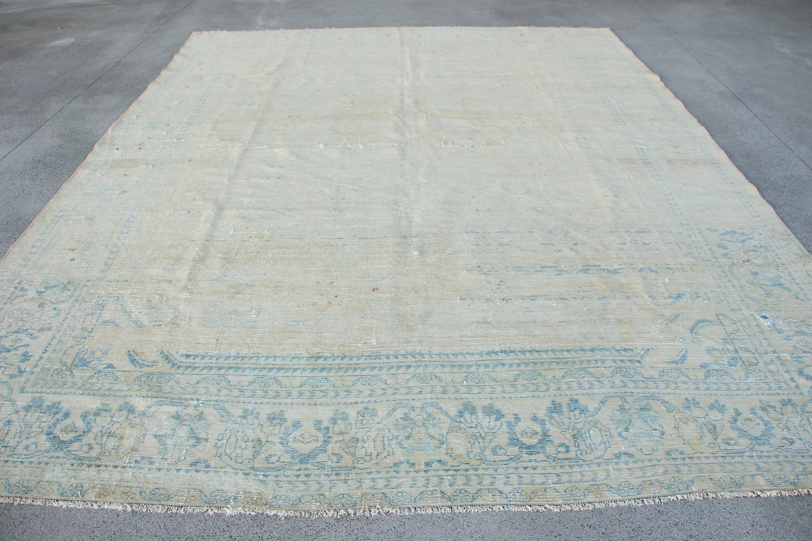 Türk Halısı, Vintage Halılar, Organik Halılar, Düz Dokuma Halı, Bej Yer Halıları, Havalı Halı, 9,6x12,7 ft Büyük Boy Halılar, Oturma Odası Halısı, Salon Halıları