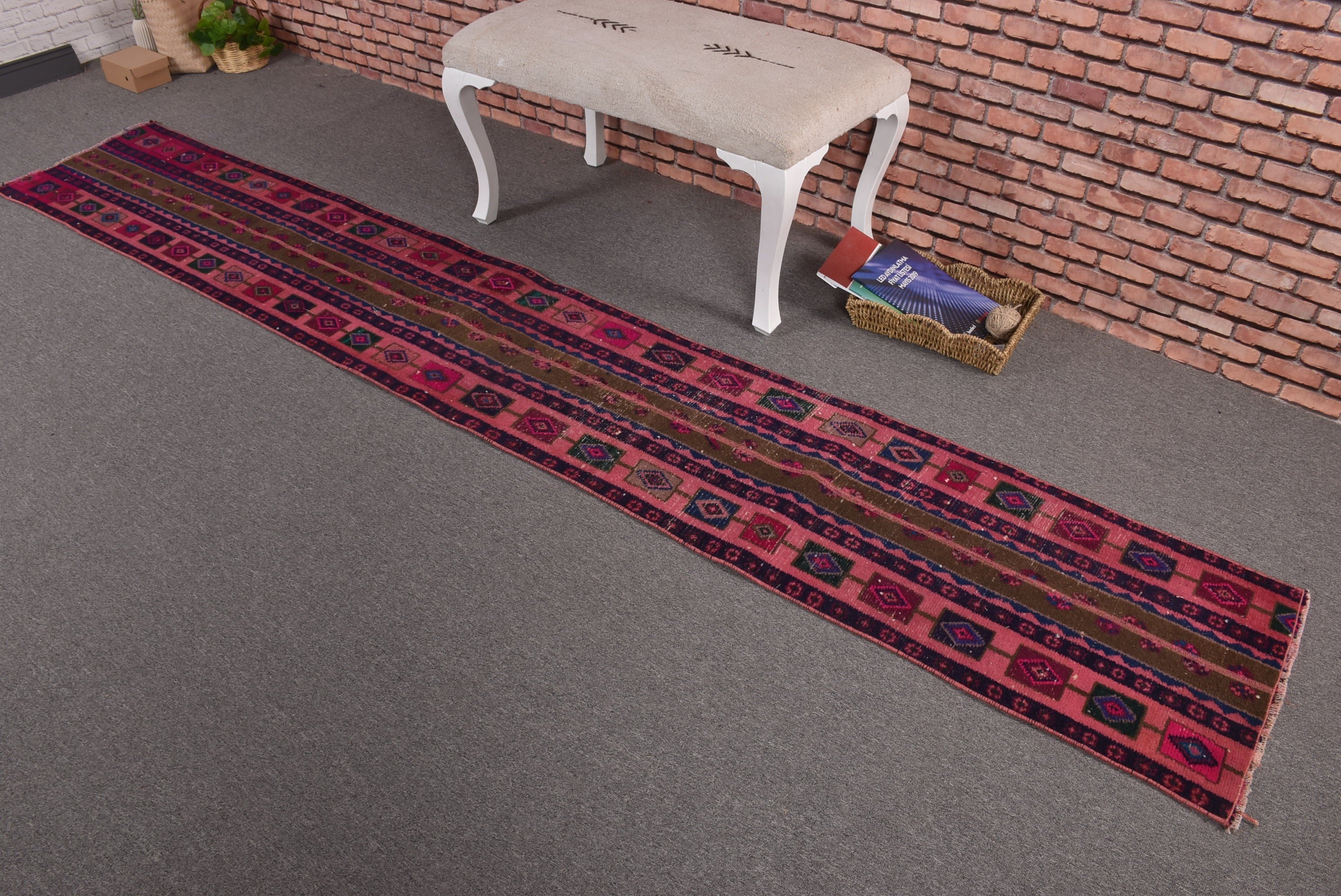 Yatak Odası Halıları, Türk Halıları, Geleneksel Halılar, Koridor Halıları, Lüks Halılar, 1.6x10.4 ft Runner Halıları, Vintage Halı, Mavi Yer Halısı, Koridor Halısı