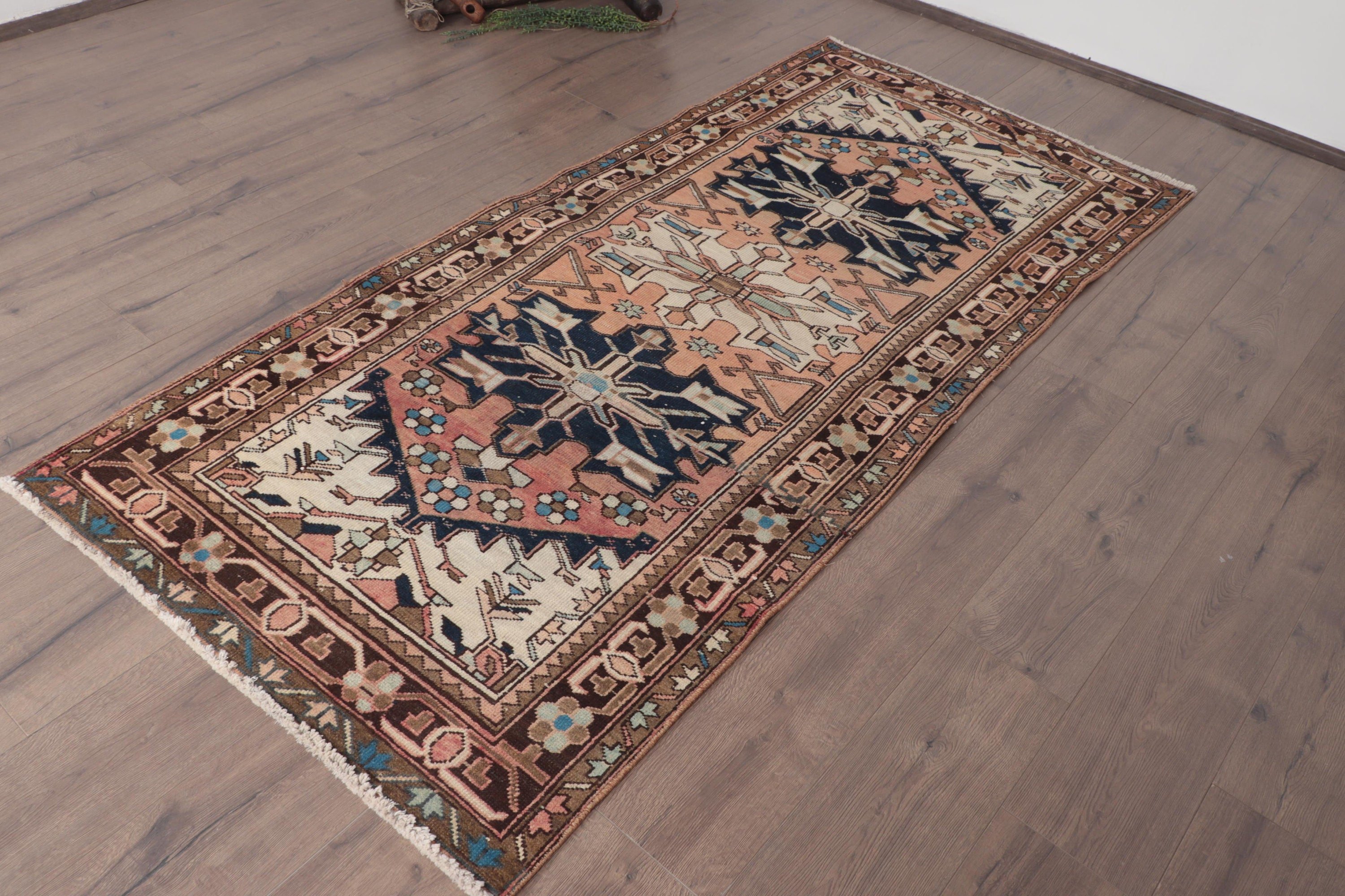 Turkish Rug, Oriental Rug, Boho Rug, Beige Statement Rugs, Vintage Rugs, 3.4x7.2 ft Area Rug, Dining Room Rug, Living Room Rugs, Cool Rugs