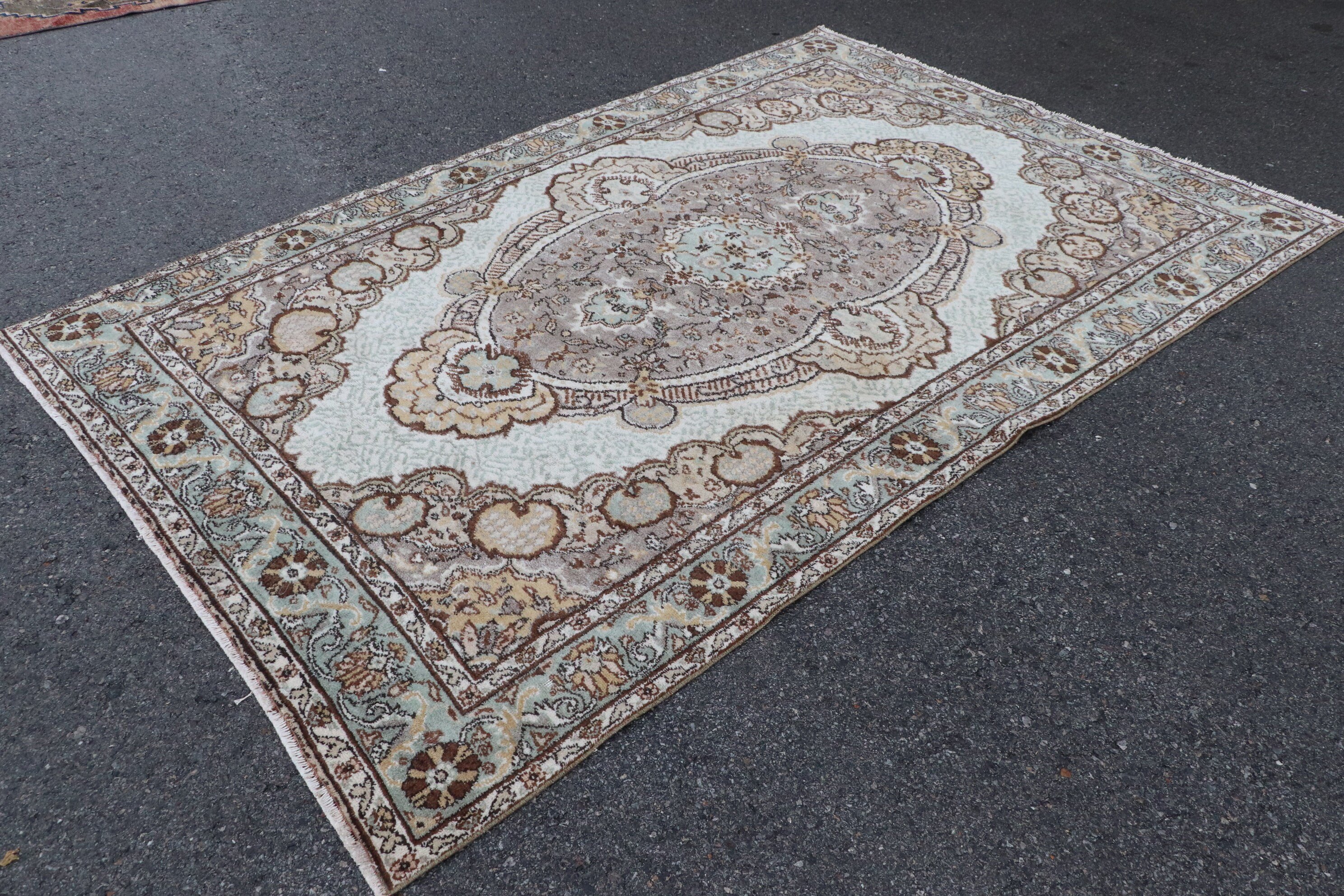 Oturma Odası Halısı, Vintage Halı, Yün Halı, Salon Halıları, Türk Halıları, 6.1x9.4 ft Büyük Halı, Kahverengi Yün Halı, Yemek Odası Halısı, Yer Halısı