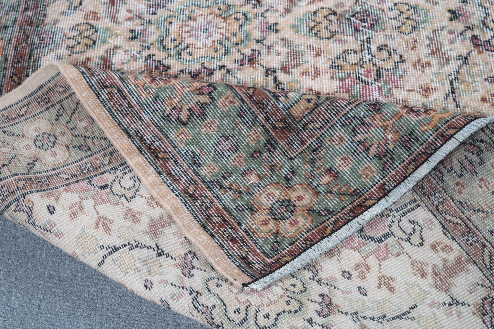 Türk Halıları, Vintage Halı, Aztek Halıları, Antik Halı, 5,8x9,2 ft Büyük Halılar, Kahverengi Anadolu Halıları, Büyük Oushak Halısı, Fas Halısı, Salon Halıları