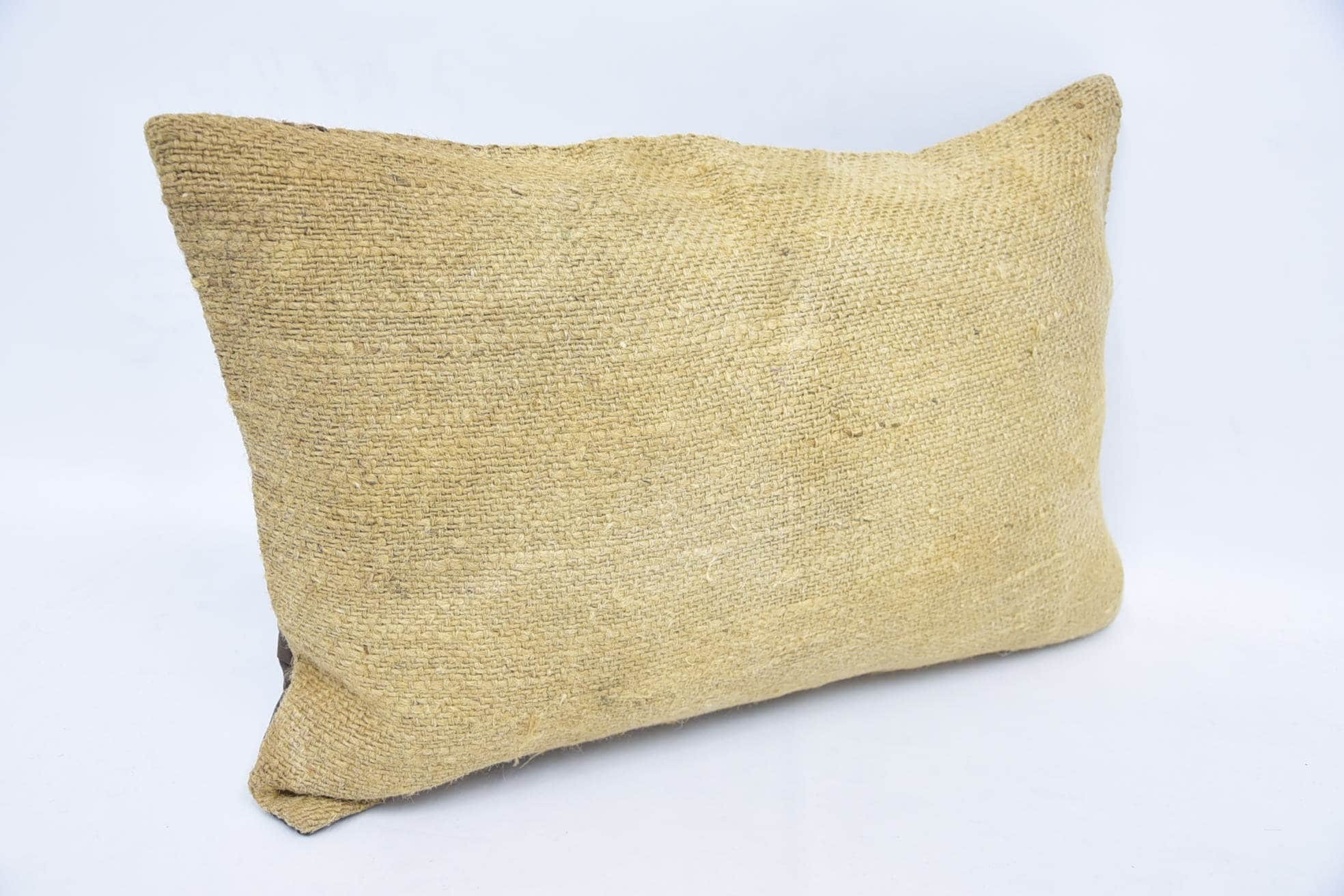 Interior Designer Pillow, Kilim Cushion Sham, 16"x24" Beige Cushion Case, Decorative Throw Cushion Cover, Pillow for Couch