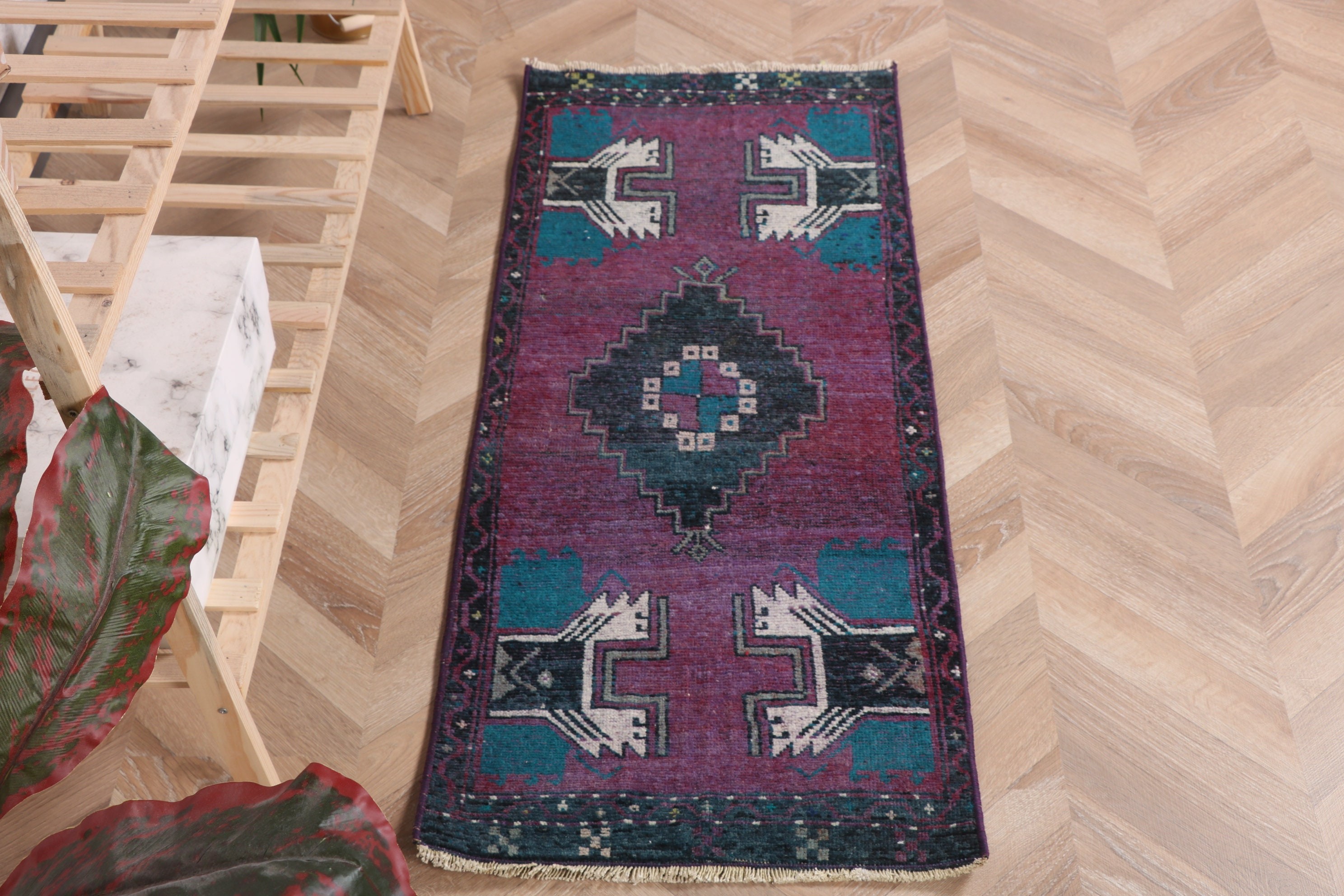 Rugs for Door Mat, Door Mat Rug, Entry Rug, Purple Cool Rugs, Vintage Rugs, Modern Rug, Turkish Rugs, 1.5x3.6 ft Small Rug, Kitchen Rugs