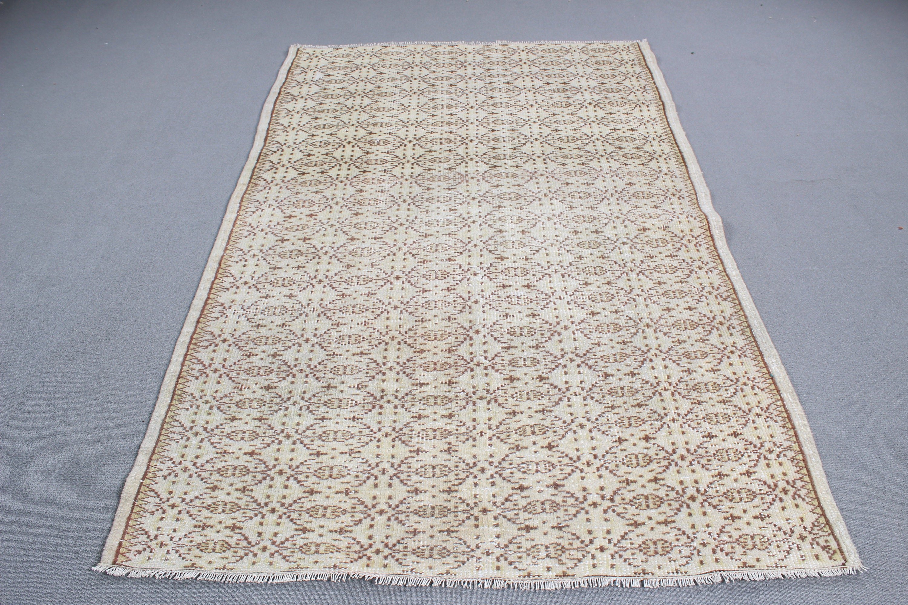 Vintage Rugs, Nursery Rug, Statement Rug, 4.8x7.2 ft Area Rugs, Flatweave Rugs, Turkish Rugs, Beige Handwoven Rugs, Floor Rug, Indoor Rugs