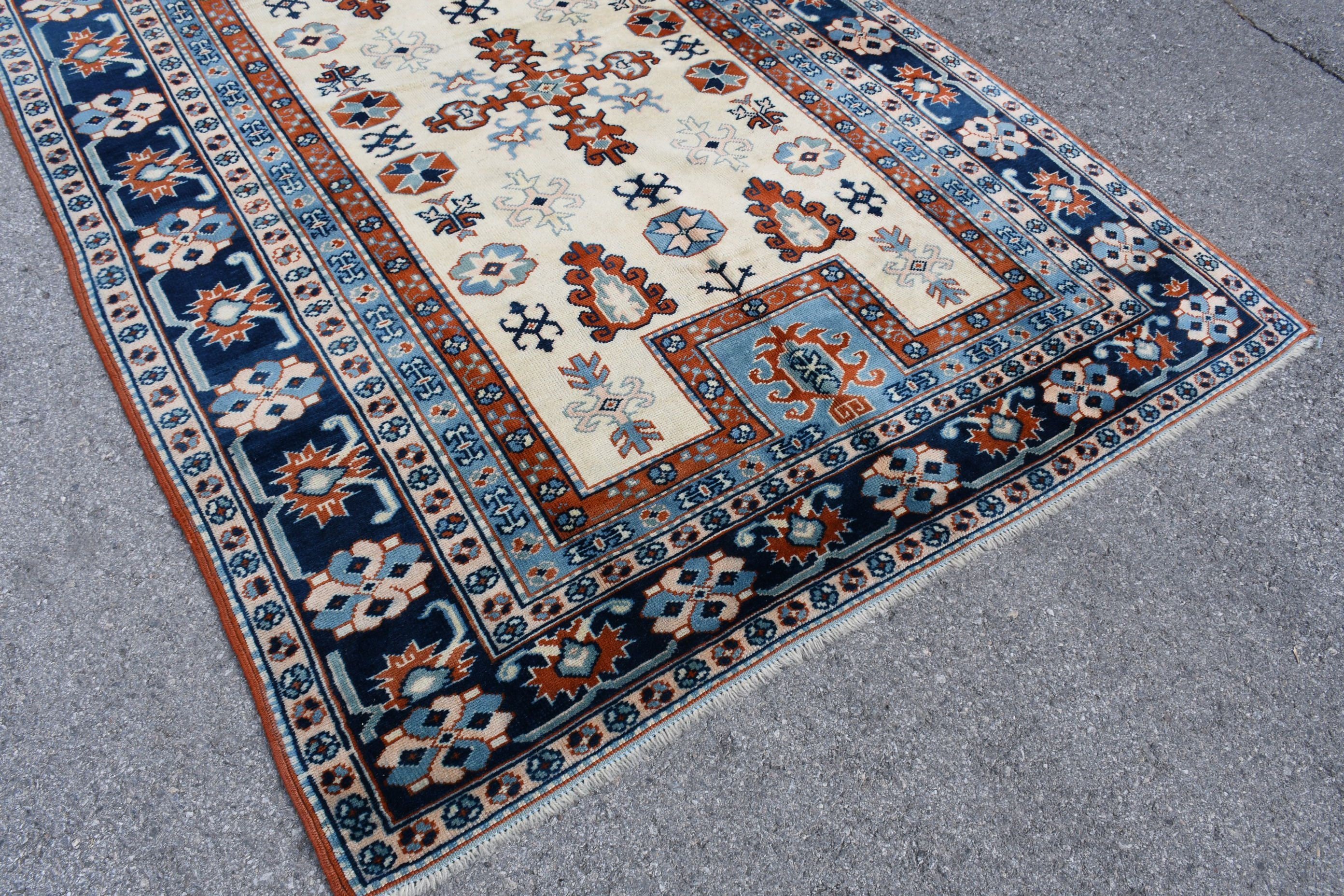 Living Room Rugs, Cool Rug, Turkish Rug, Ethnic Rugs, 5.8x8.2 ft Large Rugs, Dining Room Rugs, Blue Kitchen Rugs, Vintage Rug