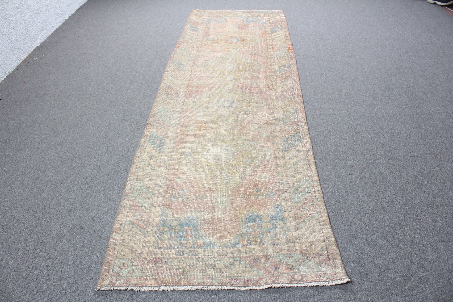 Antique Rugs, Stair Rugs, Hallway Rug, Vintage Rug, 3.3x10.1 ft Runner Rug, Turkish Rugs, Green Bedroom Rug, Rugs for Runner, Kitchen Rug