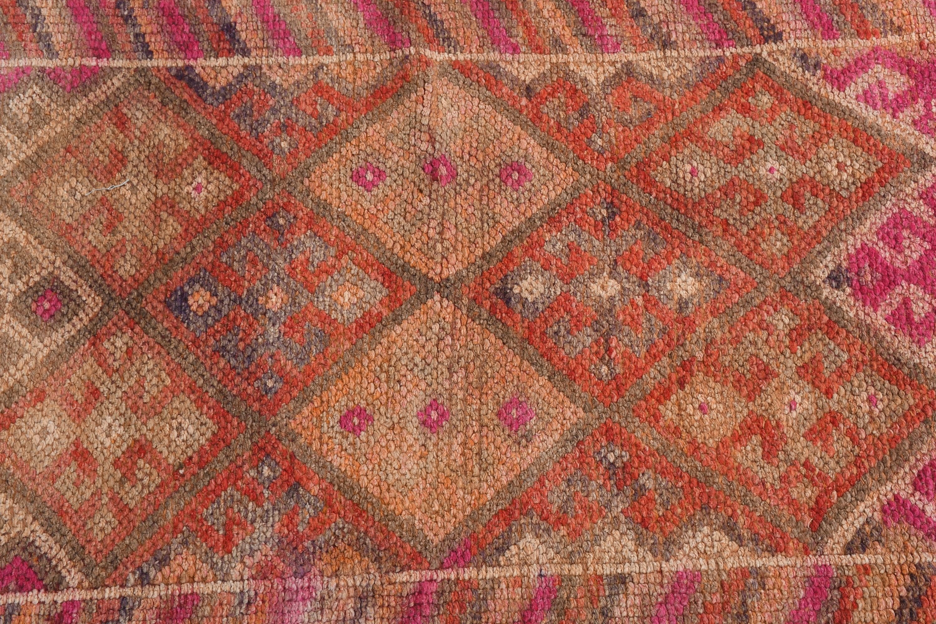 Anatolian Rug, Stair Rug, Vintage Rugs, Turkish Rug, Corridor Rug, Pink Oriental Rug, Eclectic Rugs, Oriental Rug, 2.3x13.1 ft Runner Rugs