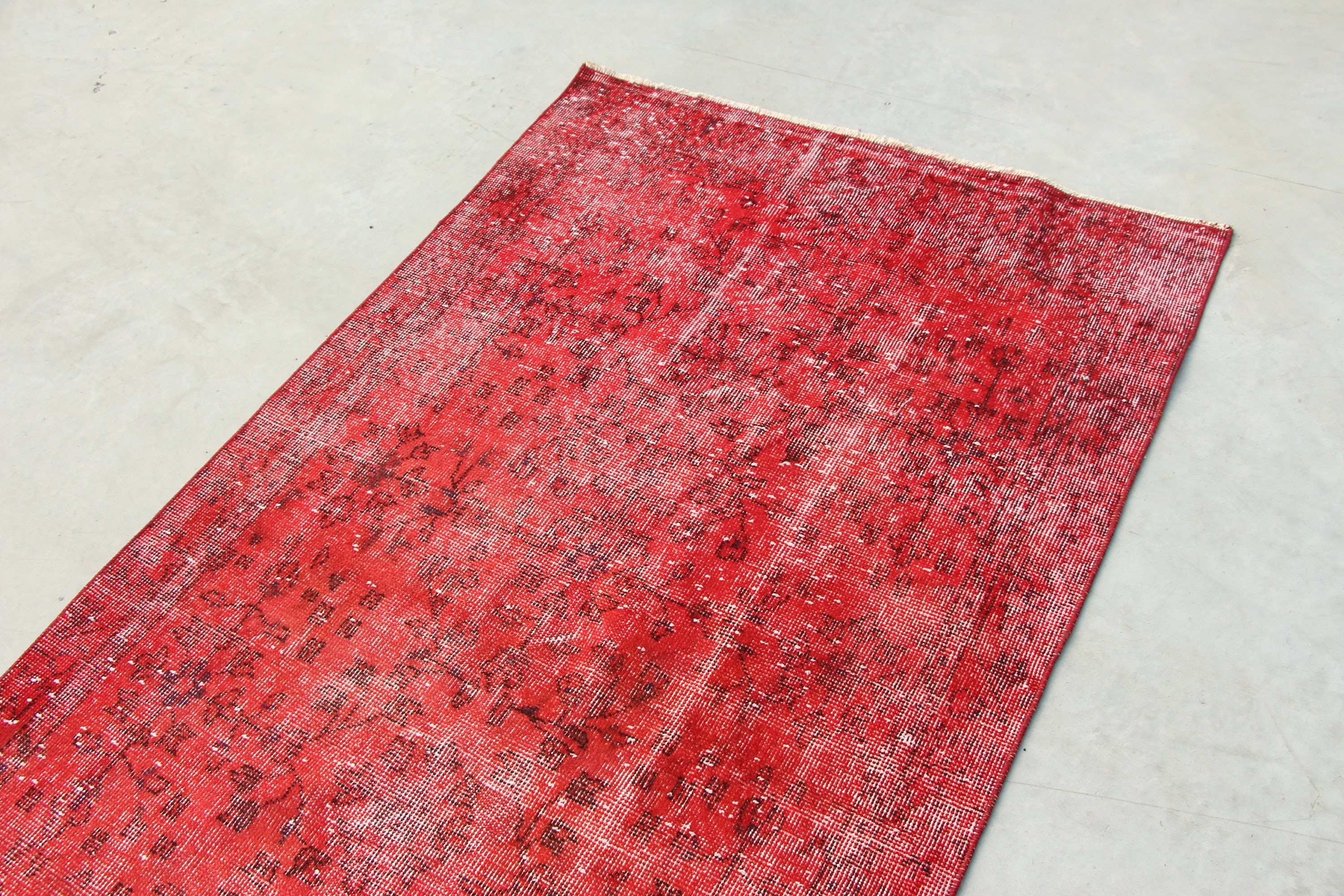 3.3x6.7 ft Accent Rug, Anatolian Rug, Red Moroccan Rug, Vintage Rug, Rugs for Entry, Moroccan Rugs, Turkish Rug, Kitchen Rugs, Entry Rug