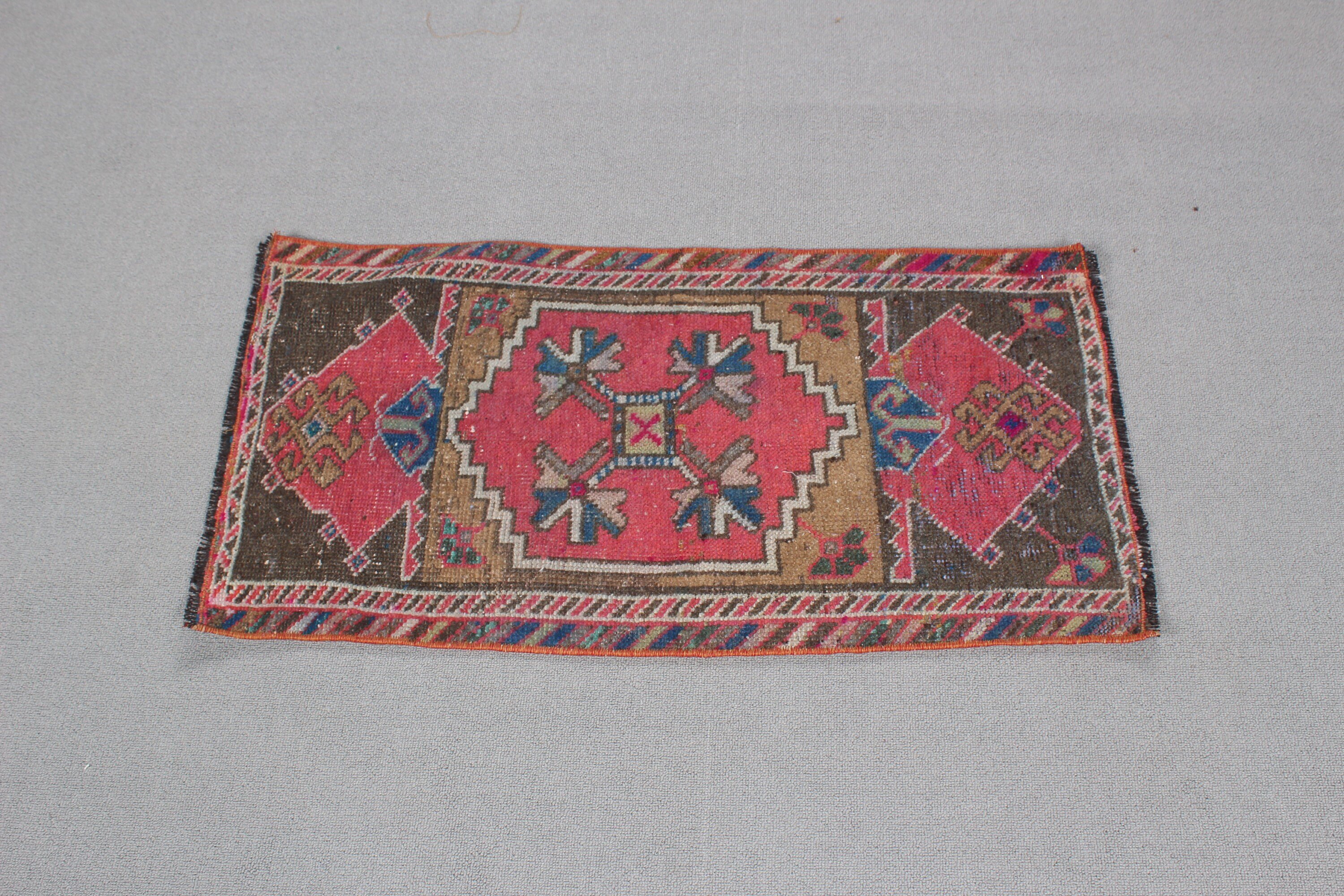 Antique Rug, Bedroom Rug, Door Mat Rug, Pink Antique Rug, Vintage Rugs, Rugs for Bath, Kitchen Rugs, Turkish Rug, 1.5x3 ft Small Rug