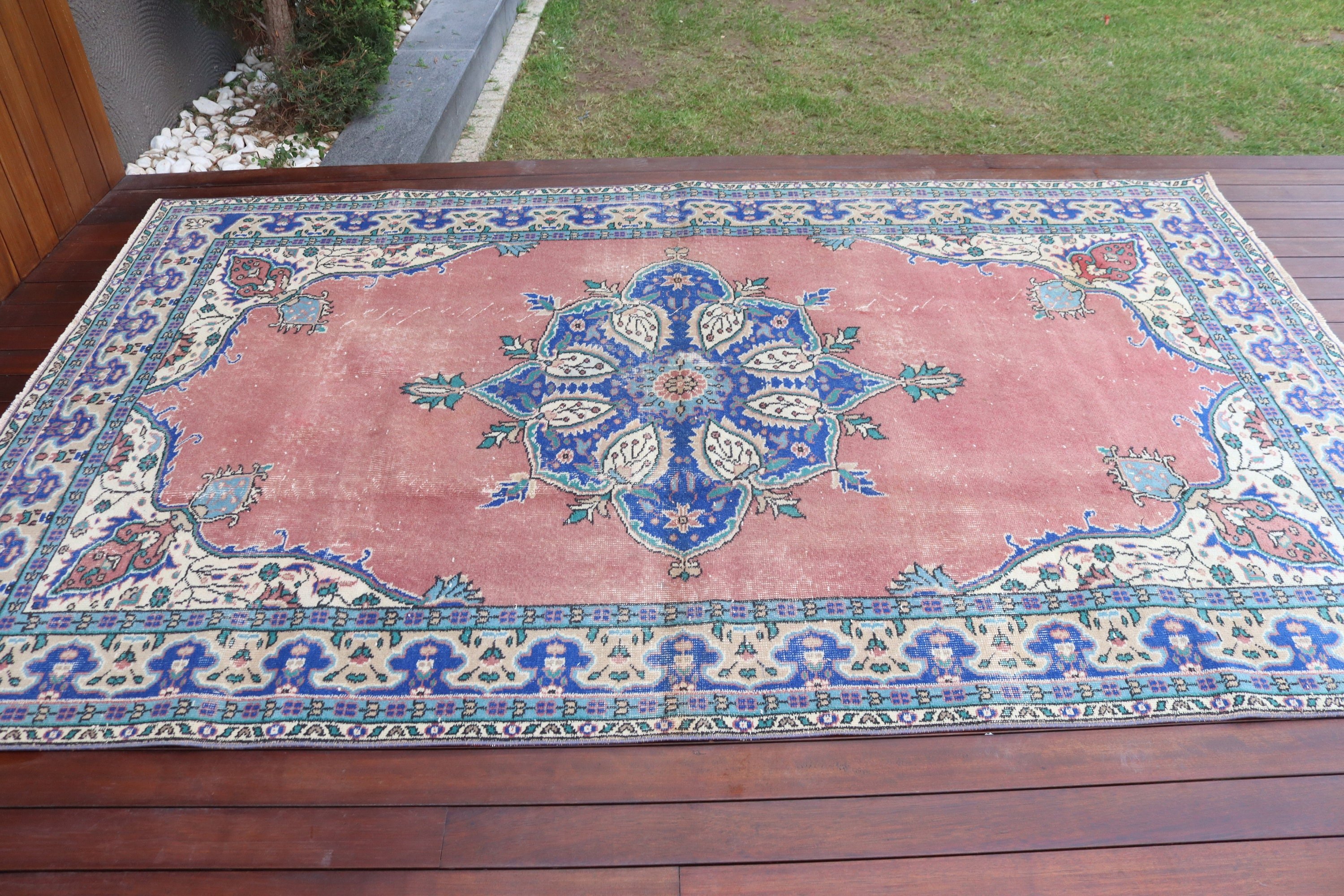 Yemek Odası Halıları, Salon Halısı, Türk Halıları, Vintage Halılar, 5.6x9 ft Büyük Halı, Kırmızı Mutfak Halısı, Oushak Halısı, Oturma Odası Halıları, Havalı Halı