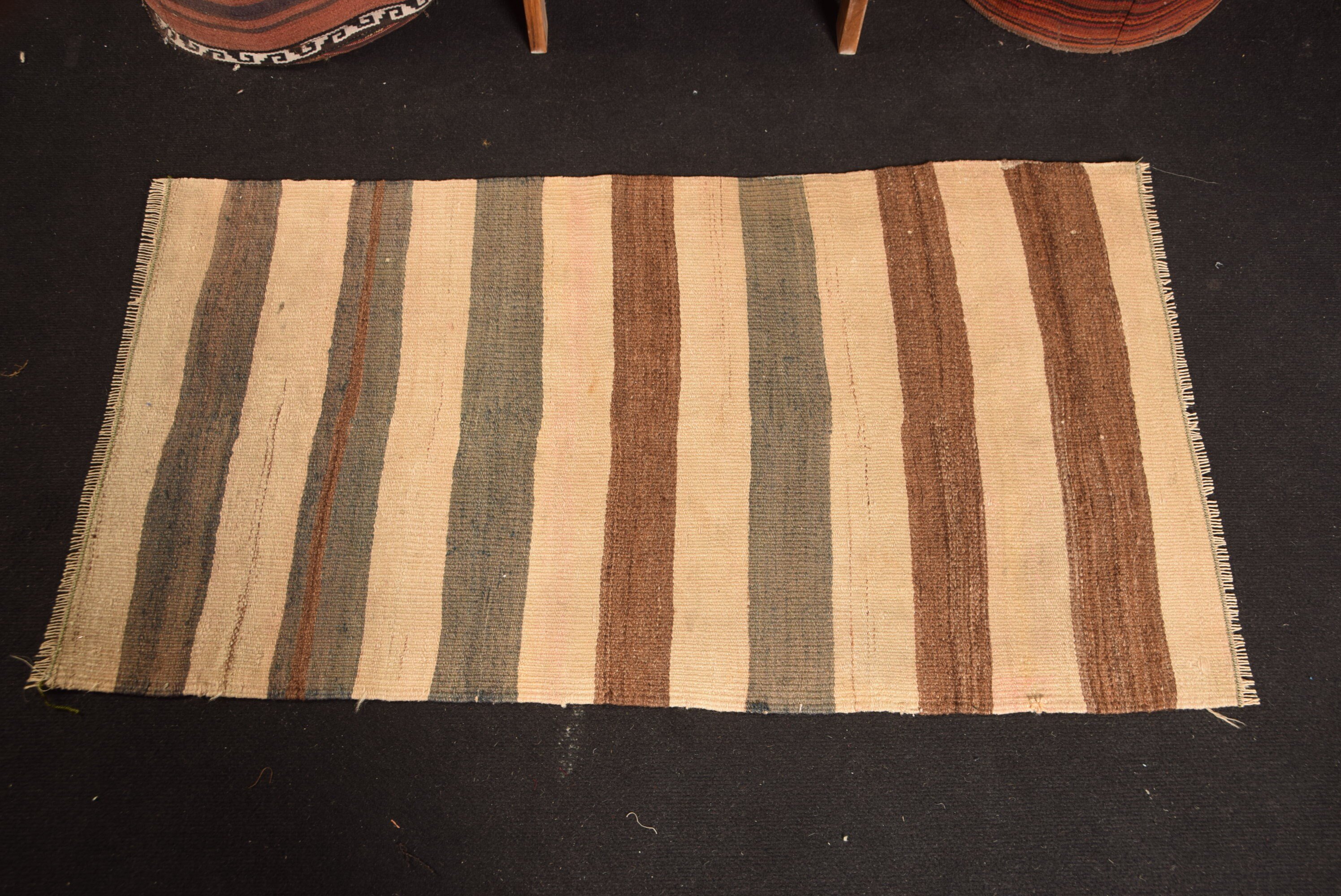 2.1x3.9 ft Küçük Halılar, Banyo Halısı, Türk Halıları, Vintage Halılar, Kilim, Giriş Halıları, Eski Halı, Antika Halılar, Mutfak Halısı, Bej Fas Halıları