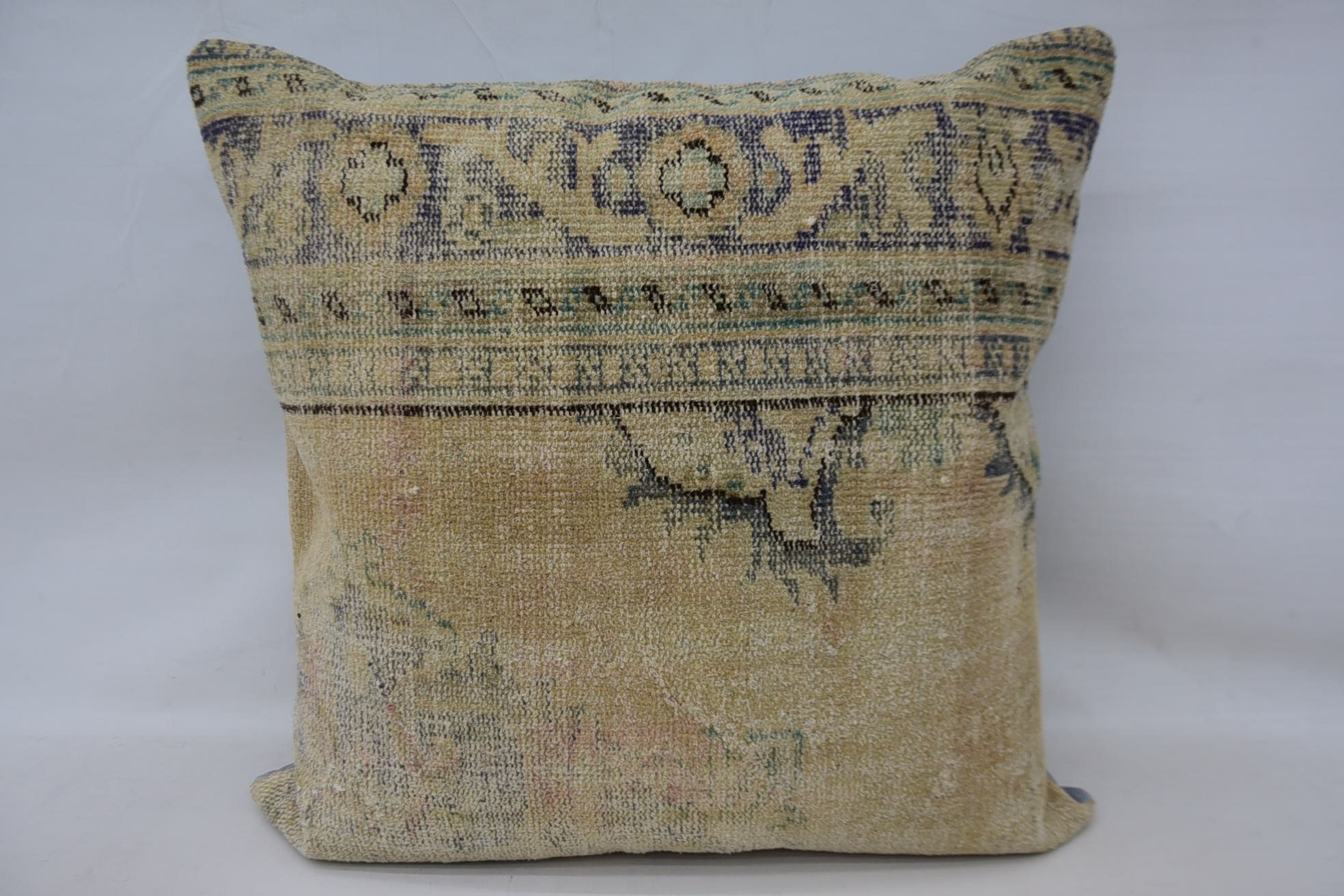 Antique Pillows, Kilim Pillow, One Of A Kind Pillow, Vintage Kilim Pillow, 32"x32" Beige Cushion Case