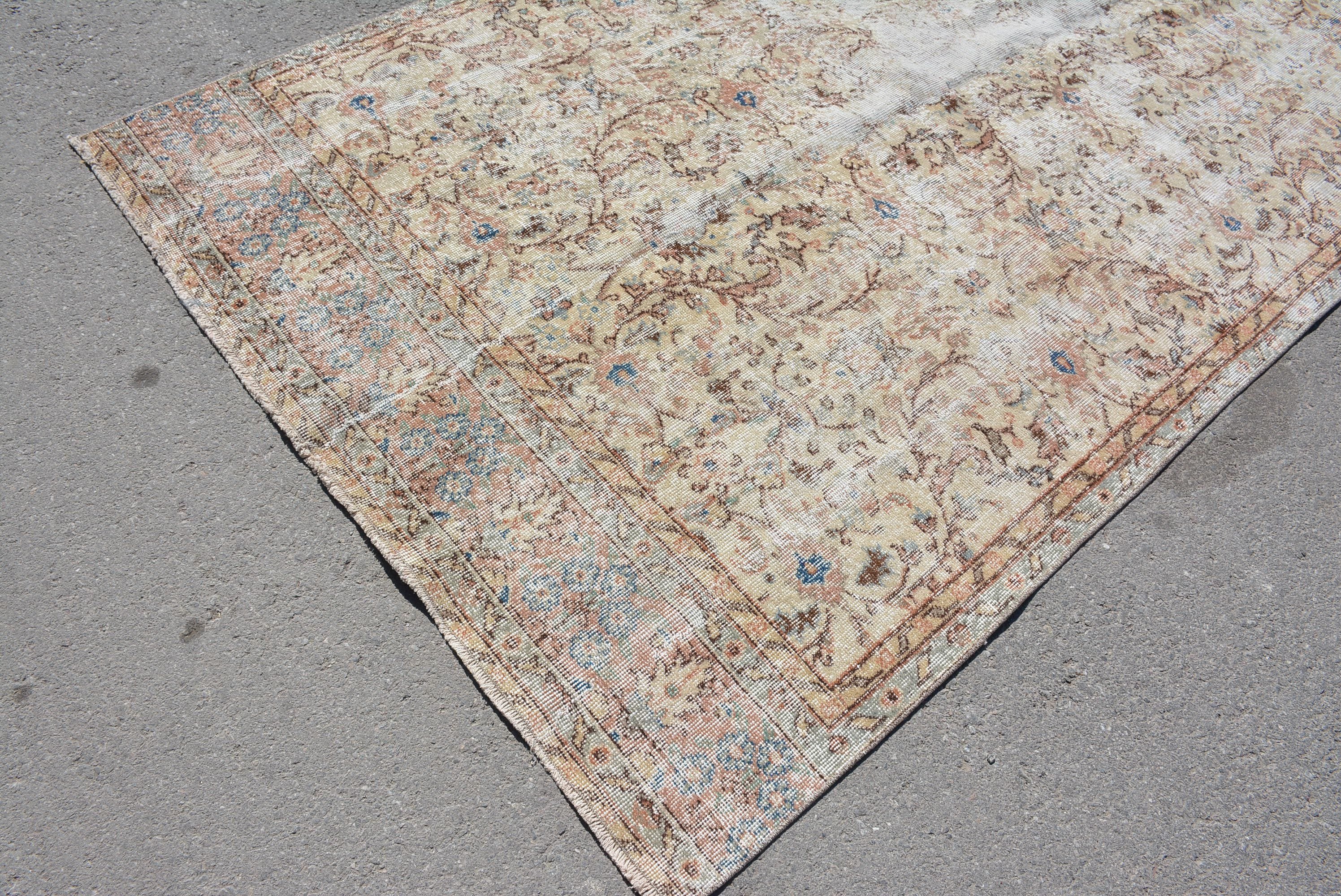 Living Room Rug, Pale Rug, Turkish Rug, Salon Rug, 5.1x10 ft Large Rug, Vintage Rug, Bedroom Rug, Rugs for Living Room, Oriental Rug