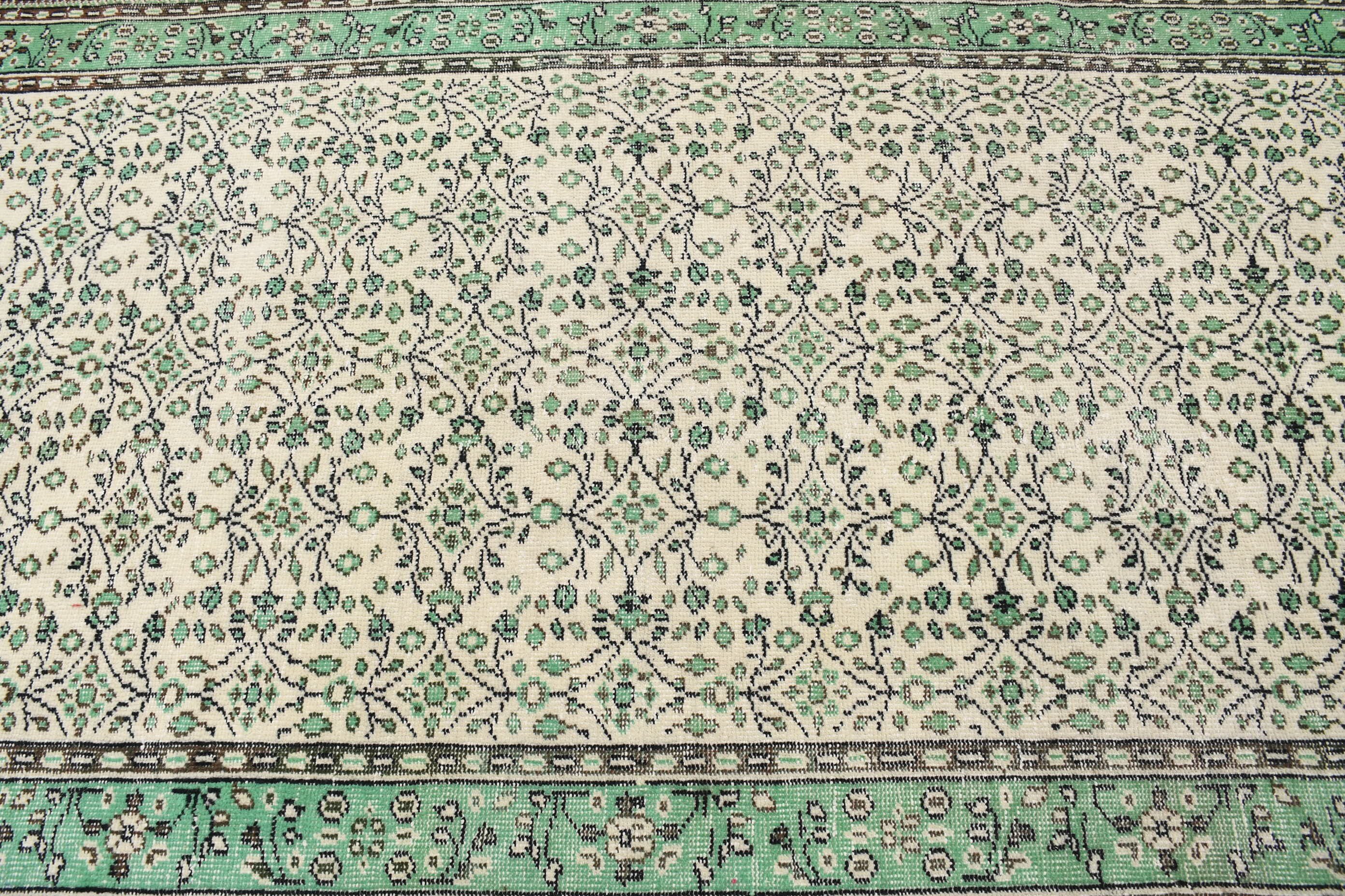 Yün Halı, Türk Halıları, Oturma Odası Halısı, Yemek Odası Halısı, Bej Ev Dekor Halısı, Oushak Halısı, Vintage Halı, 4.9x9.2 ft Büyük Halı, Etnik Halı