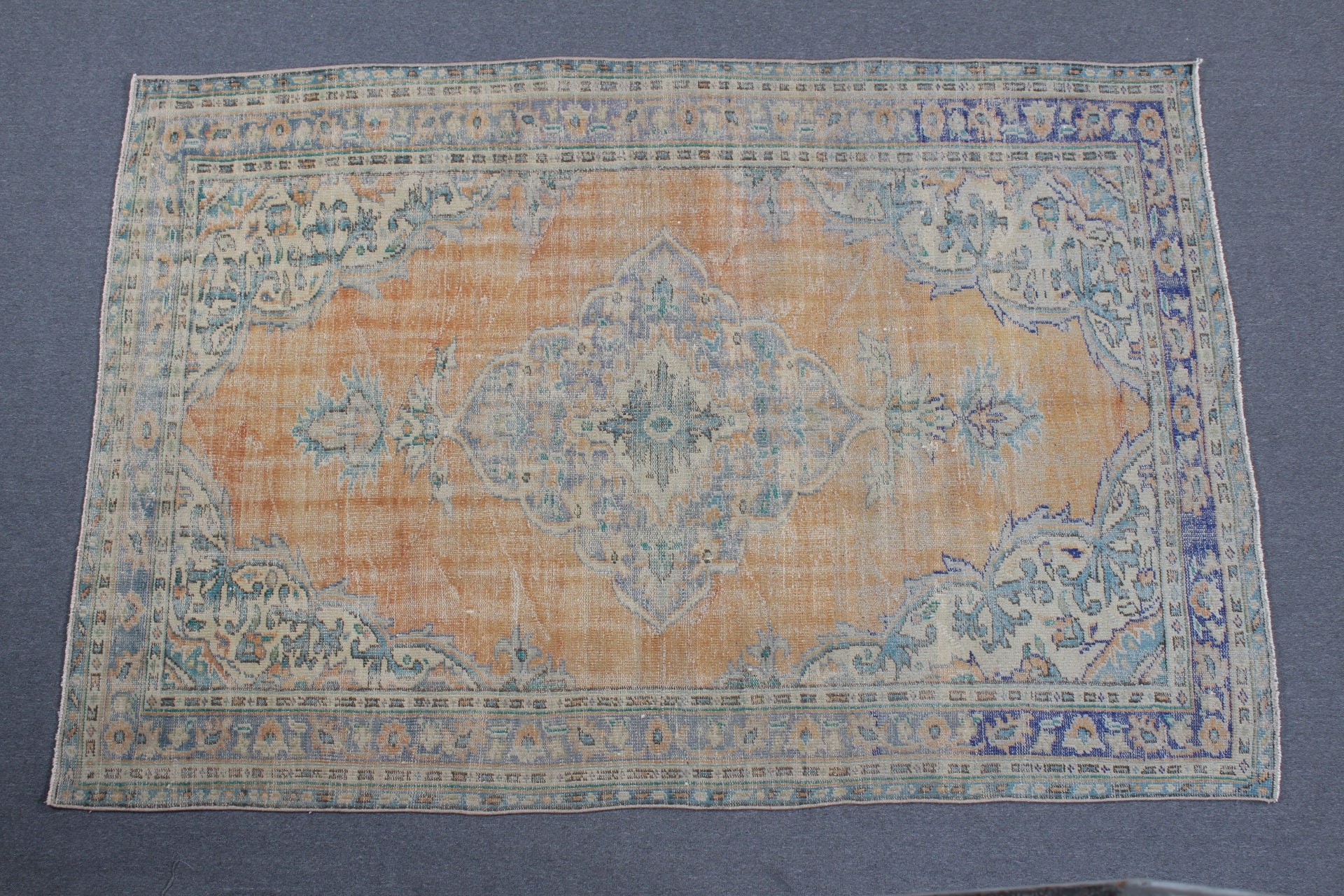 Yemek Odası Halısı, Fas Halısı, Ev Dekorasyonu Halısı, Eski Halı, Yatak Odası Halıları, 5.7x8.6 ft Büyük Halı, Türk Halıları, Vintage Halı, Turuncu Mutfak Halıları