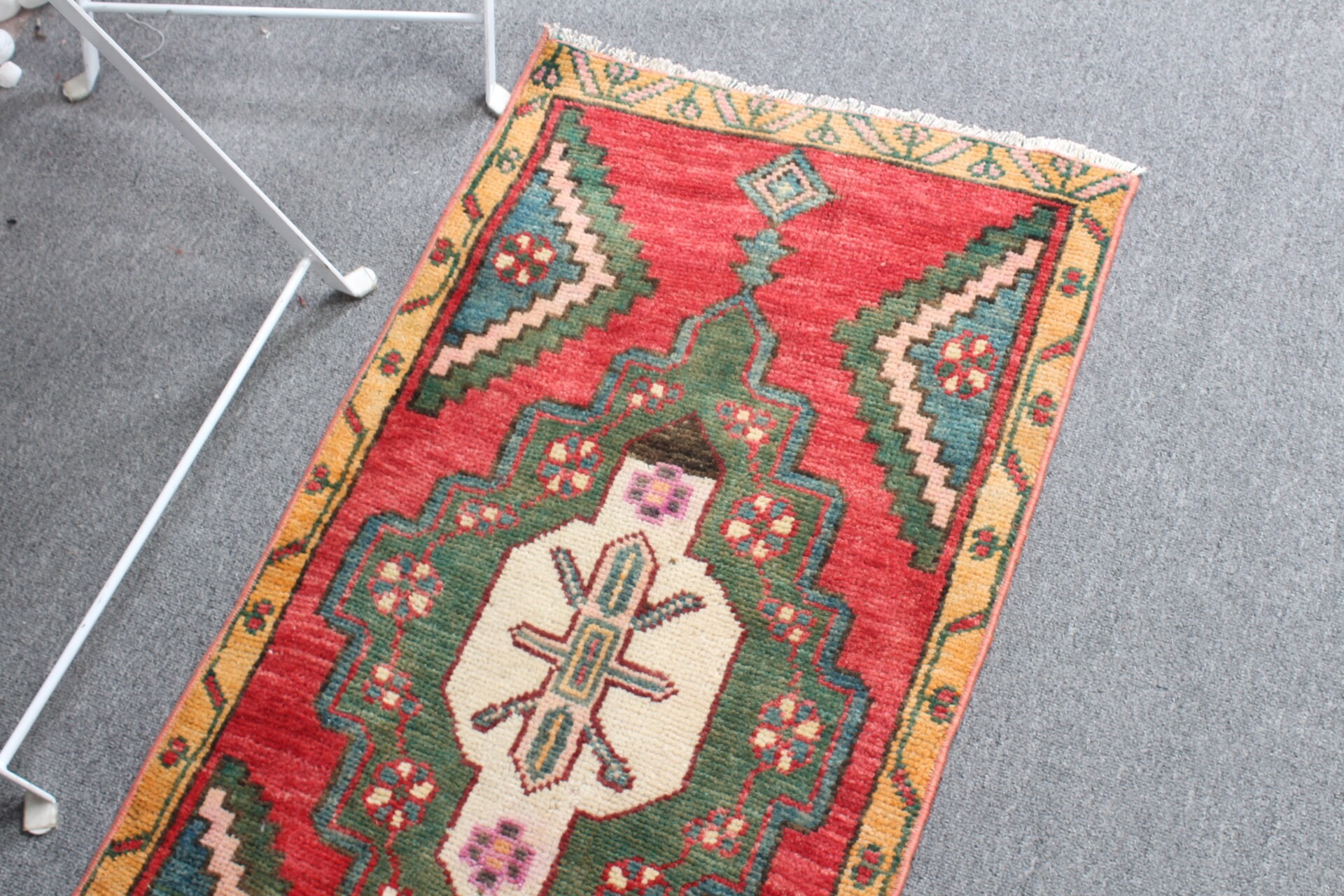 Bathroom Rug, Vintage Rugs, Bedroom Rug, 1.6x3.2 ft Small Rug, Wool Rug, Turkish Rug, Nursery Rugs, Art Rug, Rugs for Entry, Red Oushak Rug