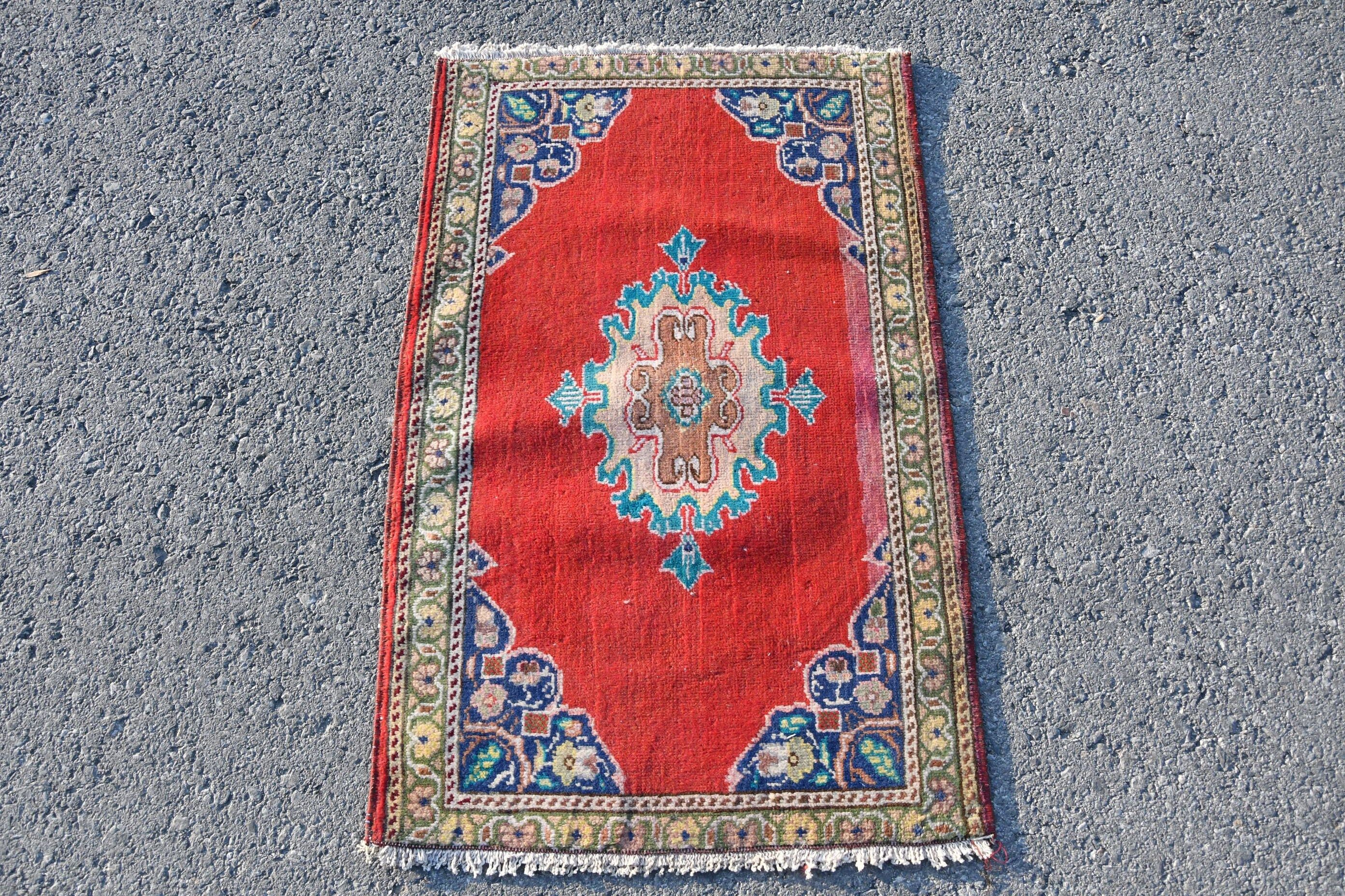 Wall Hanging Rug, Vintage Rugs, Car Mat Rugs, 1.7x2.7 ft Small Rugs, Handwoven Rug, Turkish Rug, Rugs for Kitchen, Wool Rug, Oriental Rug